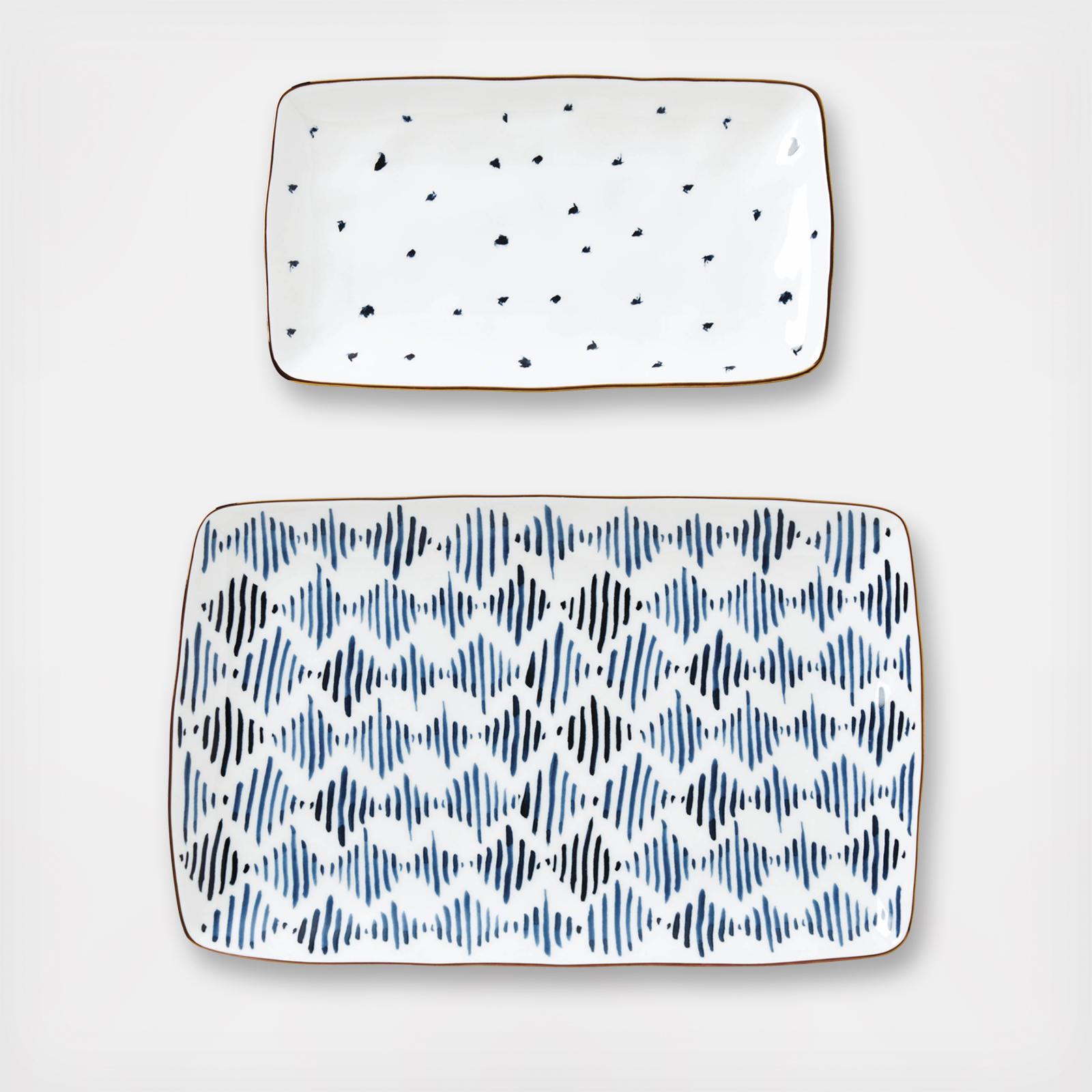 Blue Bay Nesting 2-Piece Serving Platter Set 4 Blue Bay Nesting 2-Piece Serving Platter Set