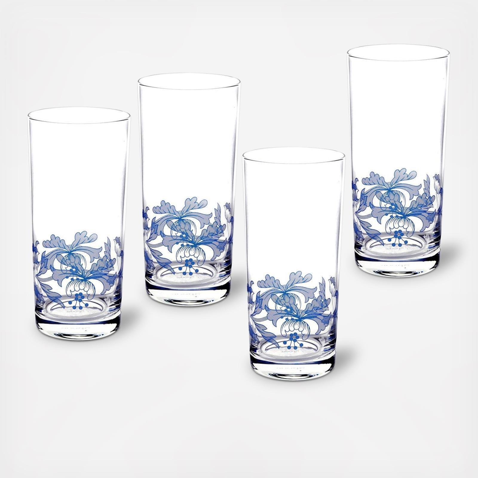 Blue Italian Highball Glass, Set Of 4 10 Blue Italian Highball Glass, Set Of 4
