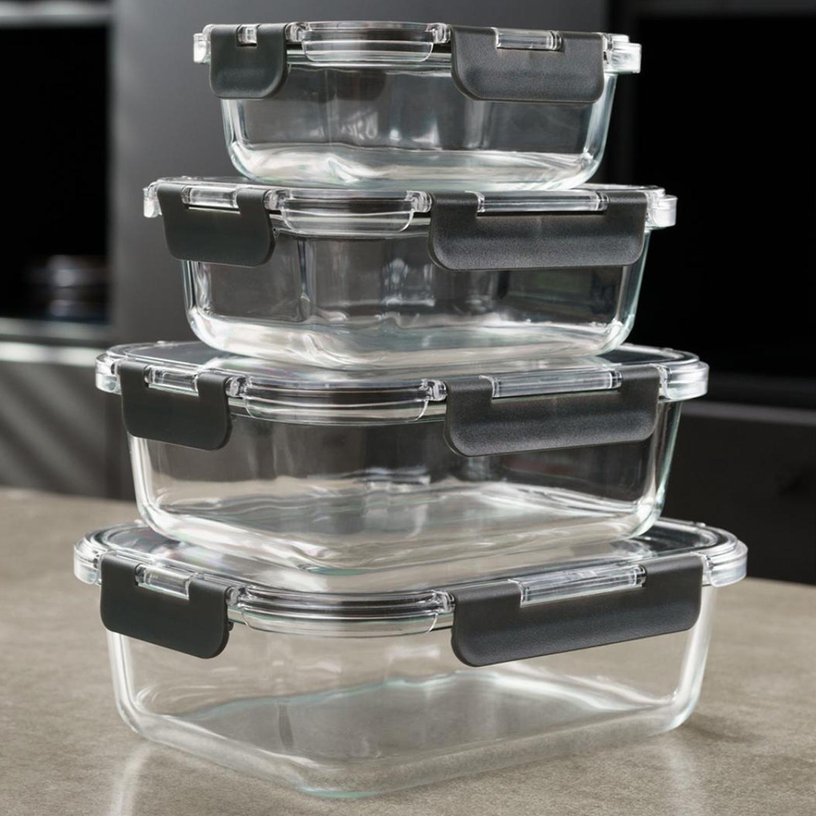 4-Piece Glass Storage Container Set 1 4-Piece Glass Storage Container Set