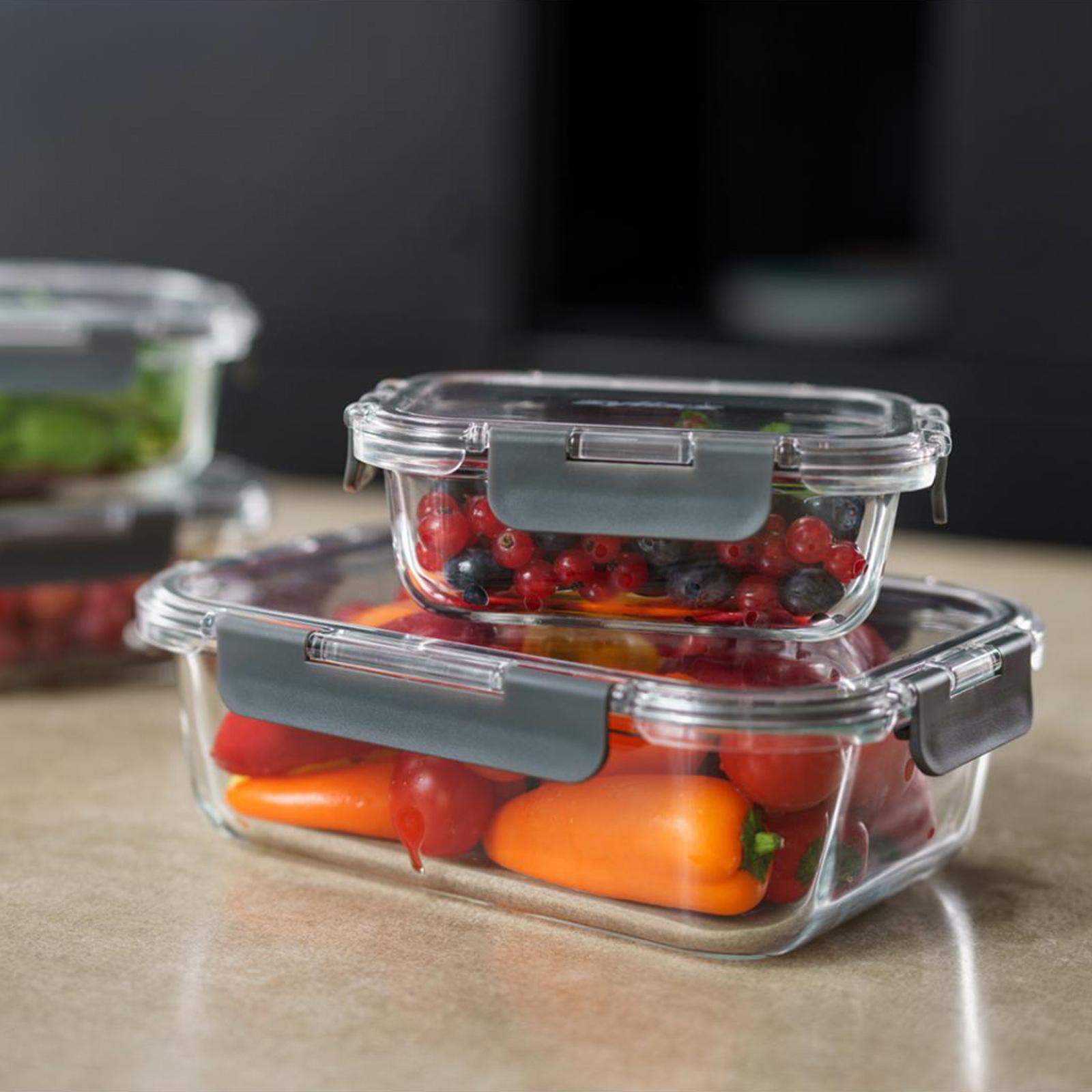 4-Piece Glass Storage Container Set 3 4-Piece Glass Storage Container Set