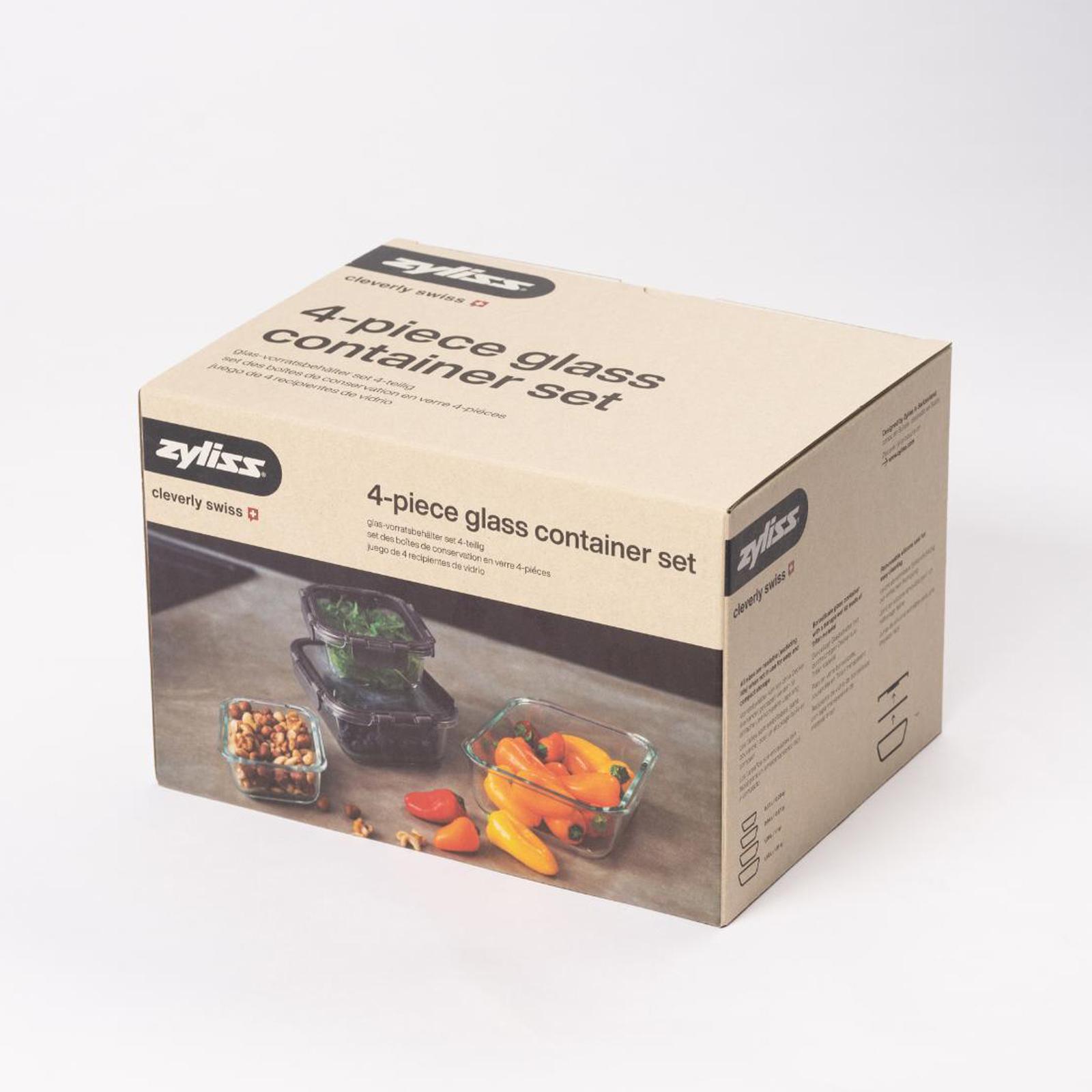 4-Piece Glass Storage Container Set 6 4-Piece Glass Storage Container Set