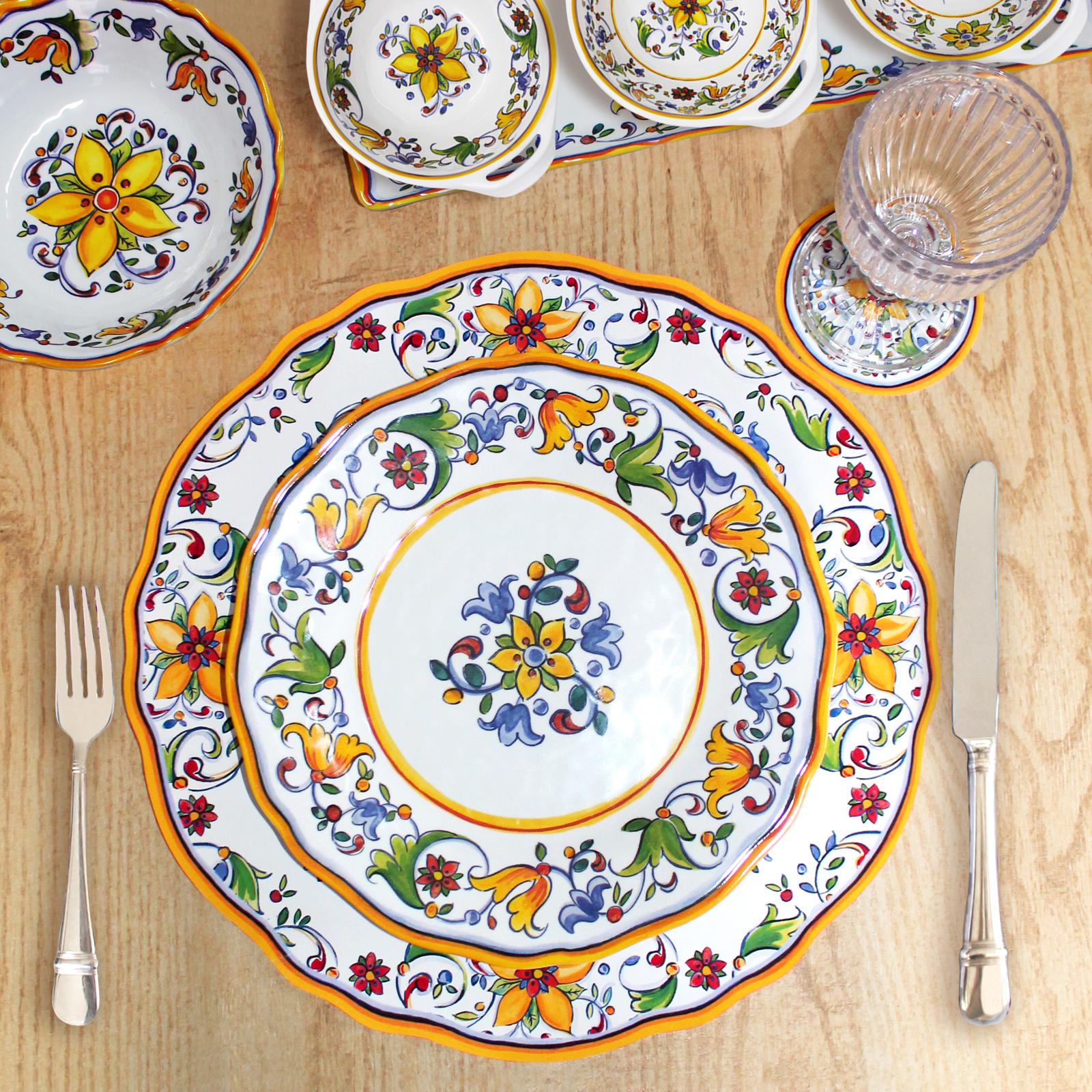 Capri BPA Free Melamine Salad Plate, Set of 4 2 Capri BPA Free Melamine Salad Plate, Set of 4