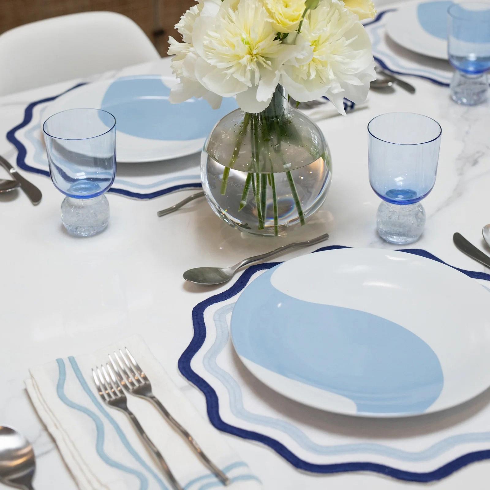 Colorblock Embroidered Placemat, Set of 4