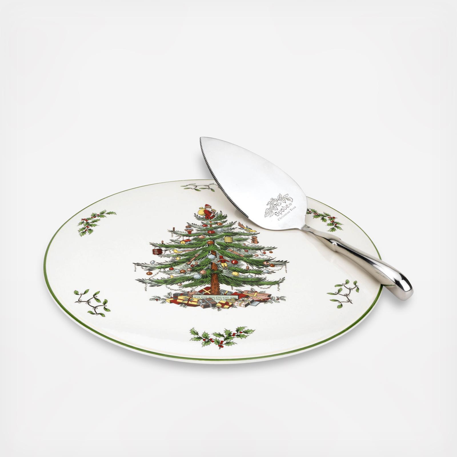 Christmas Tree Cake Plate & Server Set 17 Christmas Tree Cake Plate & Server Set