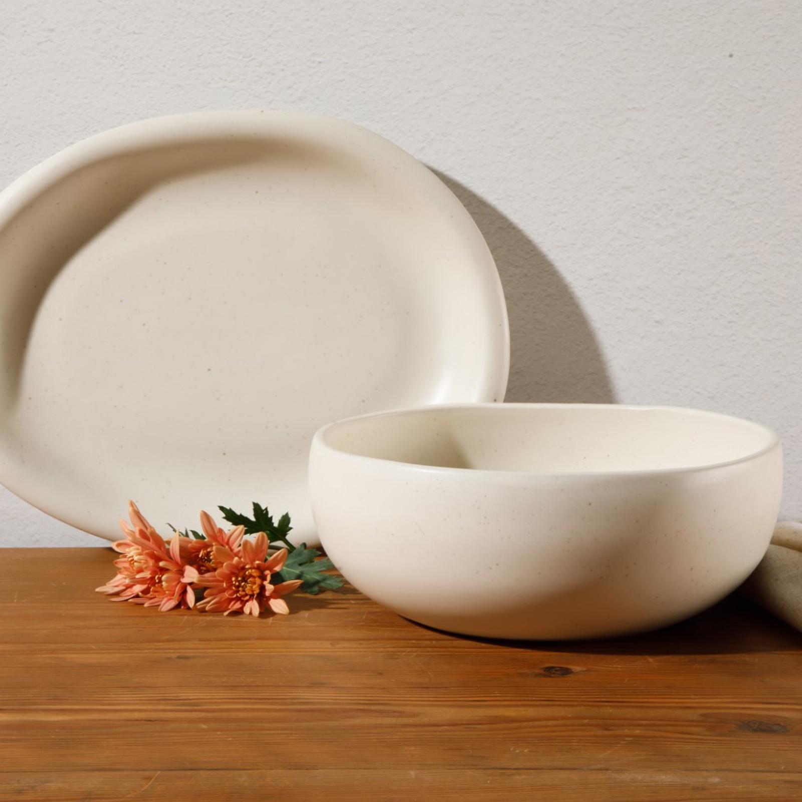 Corcisa Clay 2-Piece Oval Platter and Bowl Serving Set 1 Corcisa Clay 2-Piece Oval Platter and Bowl Serving Set