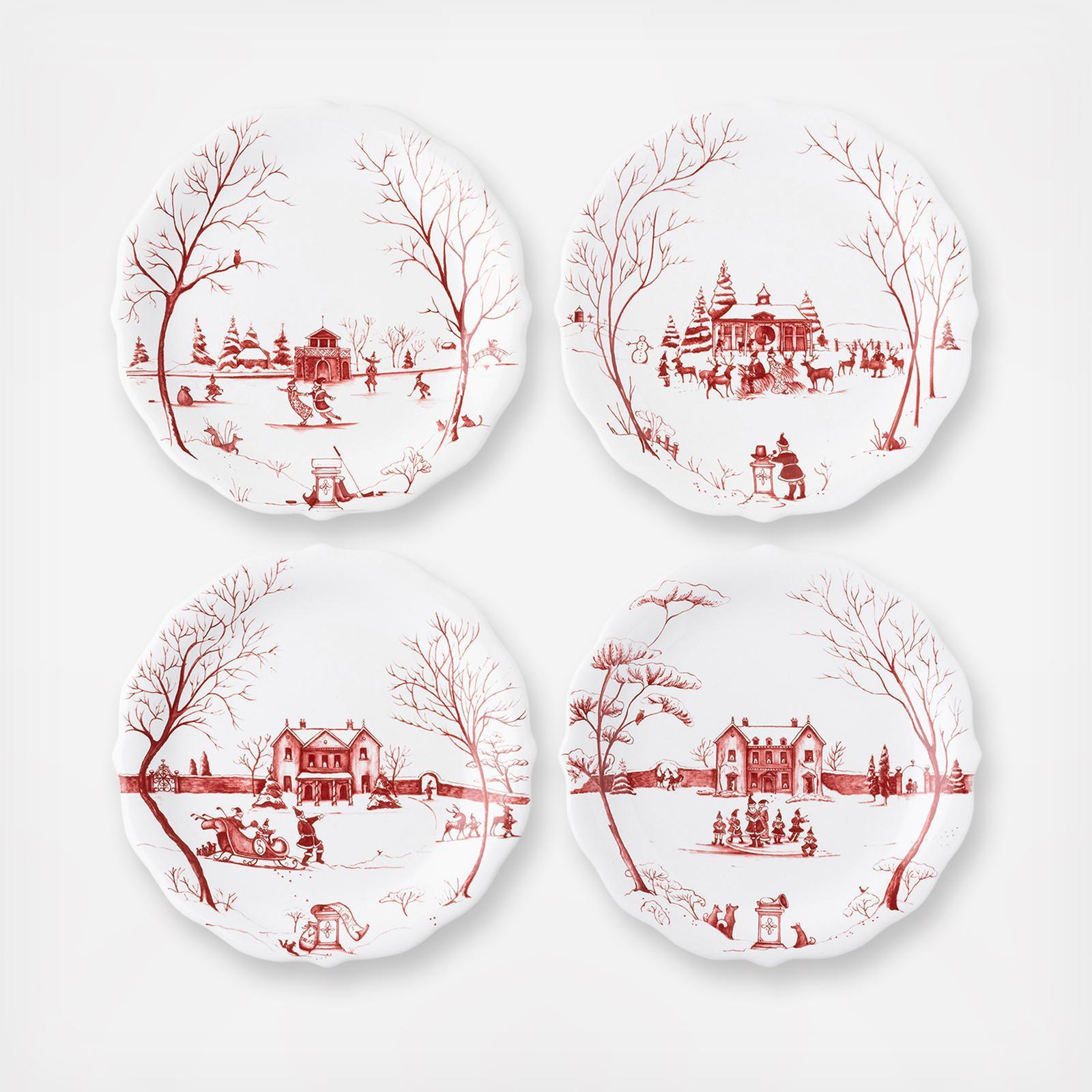 Country Estate Winter Frolic "Mr. & Mrs. Claus" Party Plates, Set of 4 17 Country Estate Winter Frolic "Mr. & Mrs. Claus" Party Plates, Set of 4