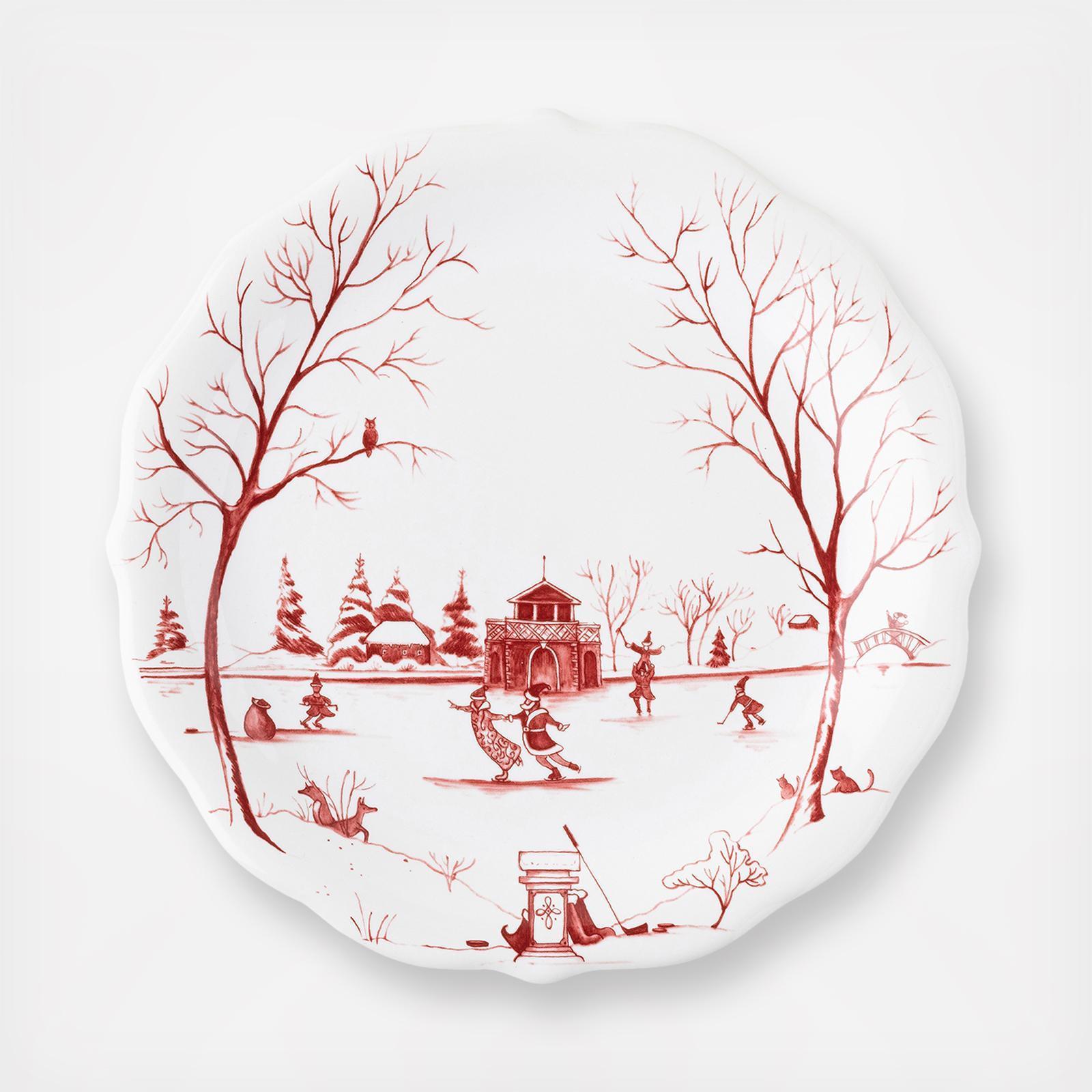Country Estate Winter Frolic "Mr. & Mrs. Claus" Party Plates, Set of 4