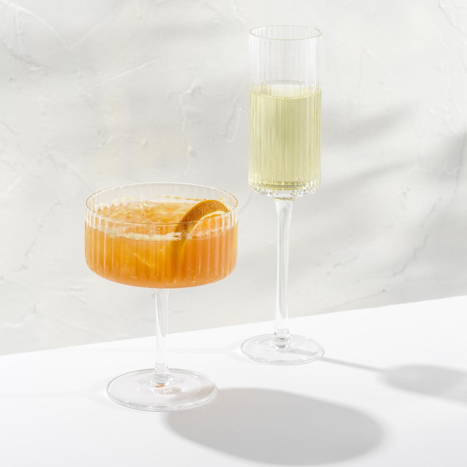 Elle Fluted Cylinder Champagne Glass, Set of 2 4 Elle Fluted Cylinder Champagne Glass, Set of 2