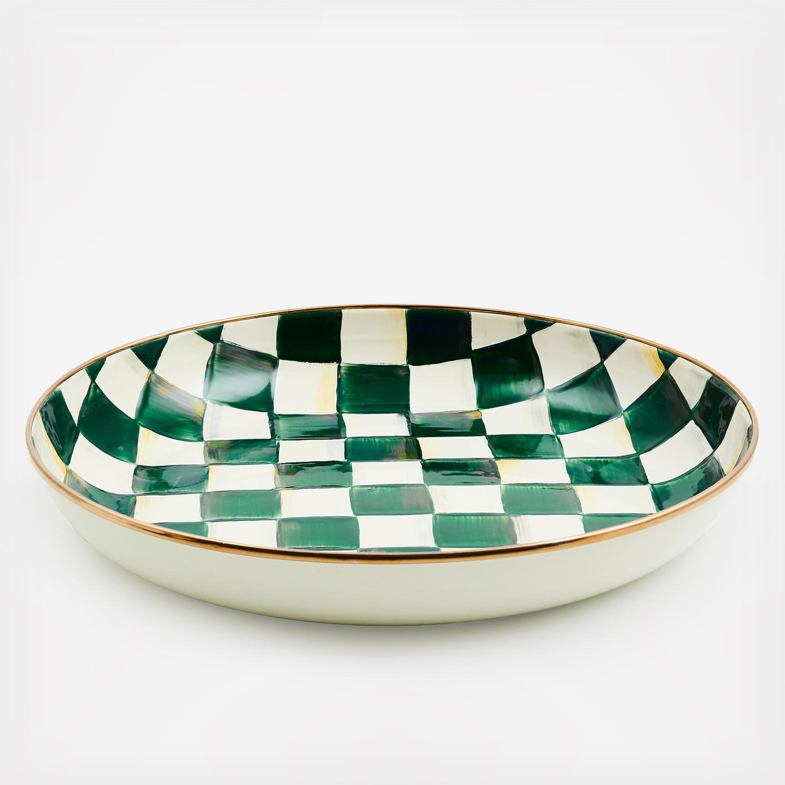Emerald Check Stainless Steel Abundant Bowl 2 Emerald Check Stainless Steel Abundant Bowl