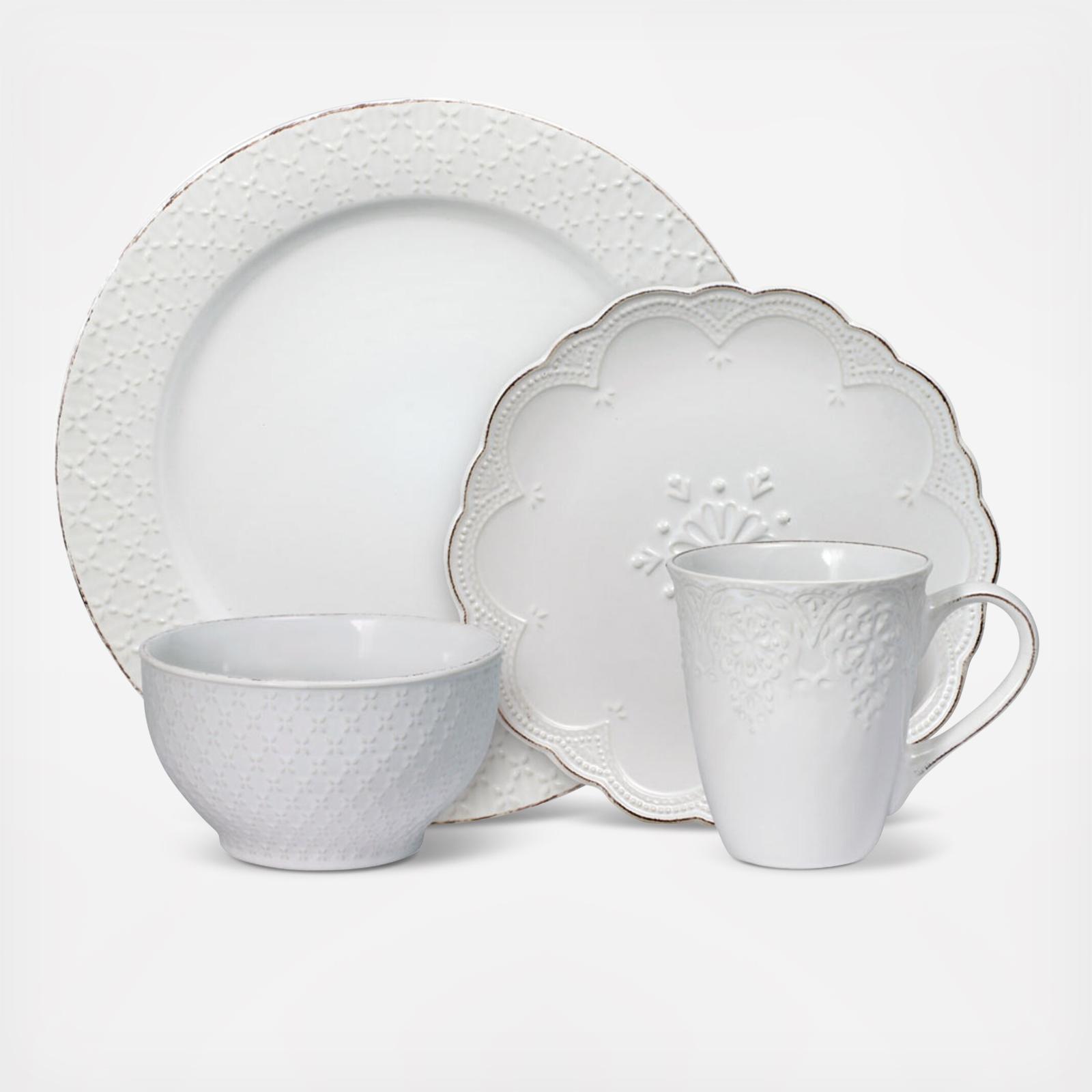 French Lace 16-Piece Dinnerware Set, Service for 4 3 French Lace 16-Piece Dinnerware Set, Service for 4