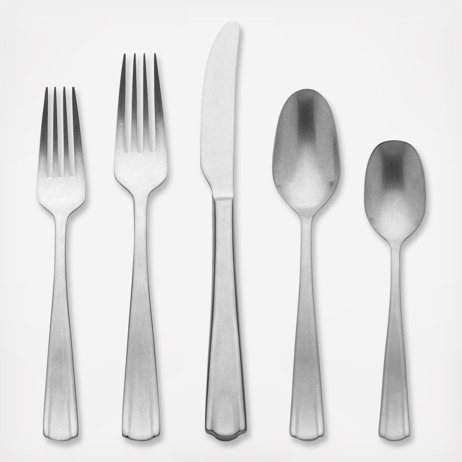 French Perle Scallop 65-Piece Flatware Set, Service for 12