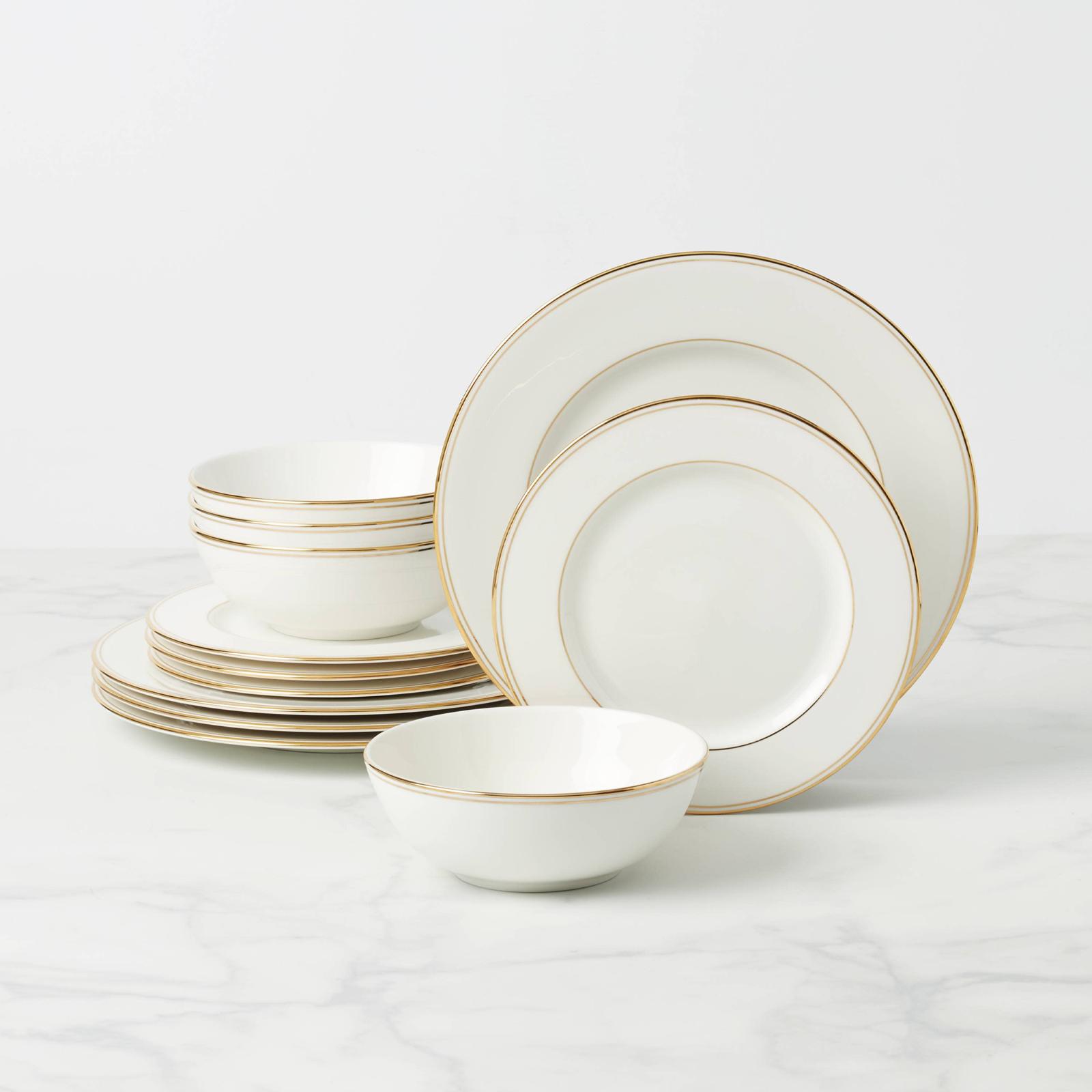 Federal Gold 12-Piece Dinnerware Set, Service for 4 11 Federal Gold 12-Piece Dinnerware Set, Service for 4