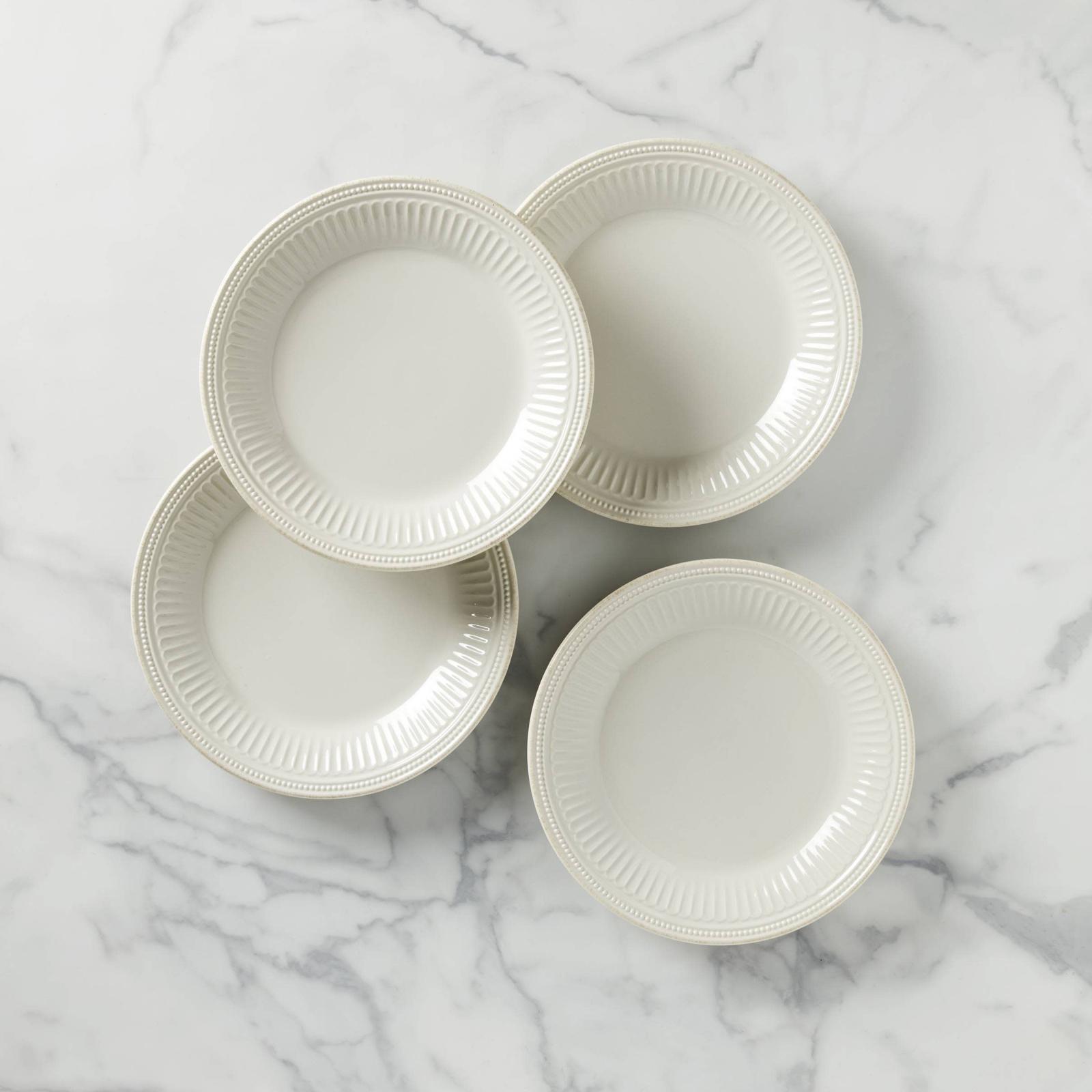 French Perle Groove Dinner Plate, Set of 4 1 French Perle Groove Dinner Plate, Set of 4