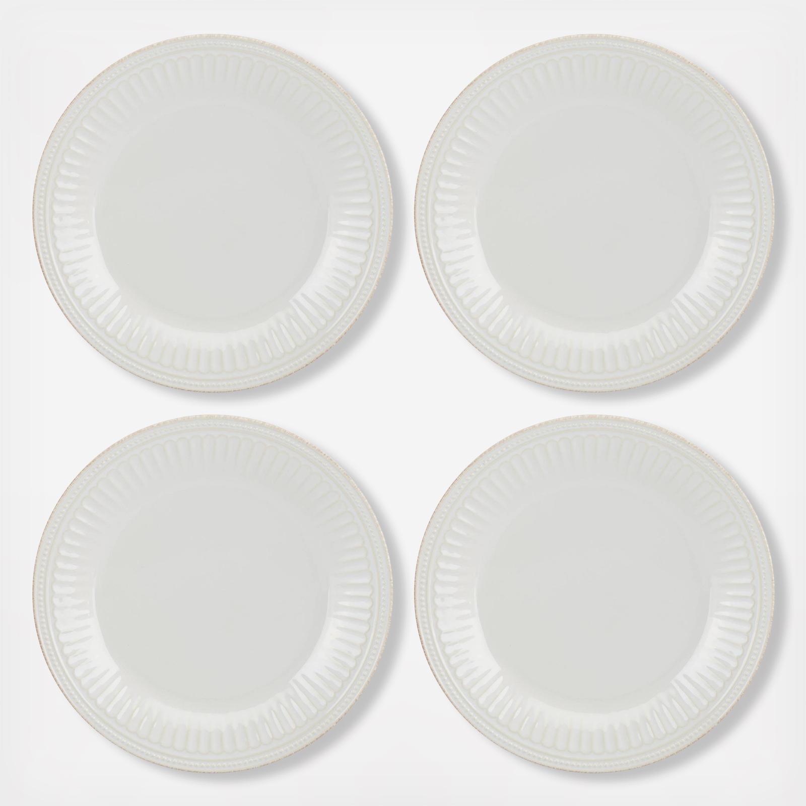 French Perle Groove Dinner Plate, Set of 4 4 French Perle Groove Dinner Plate, Set of 4