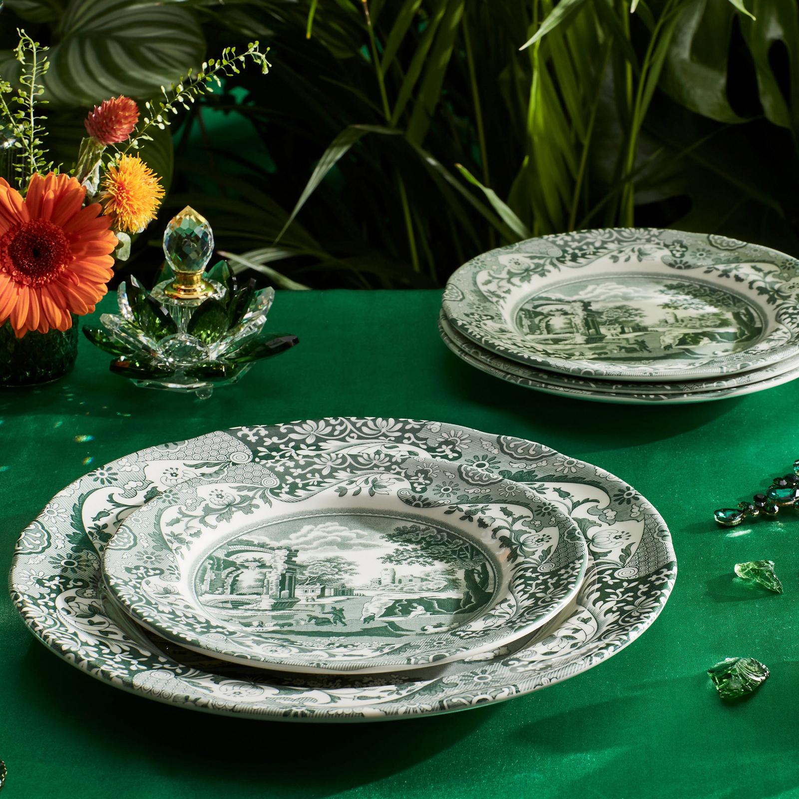Green Italian Salad Plate, Set of 4 10 Green Italian Salad Plate, Set of 4