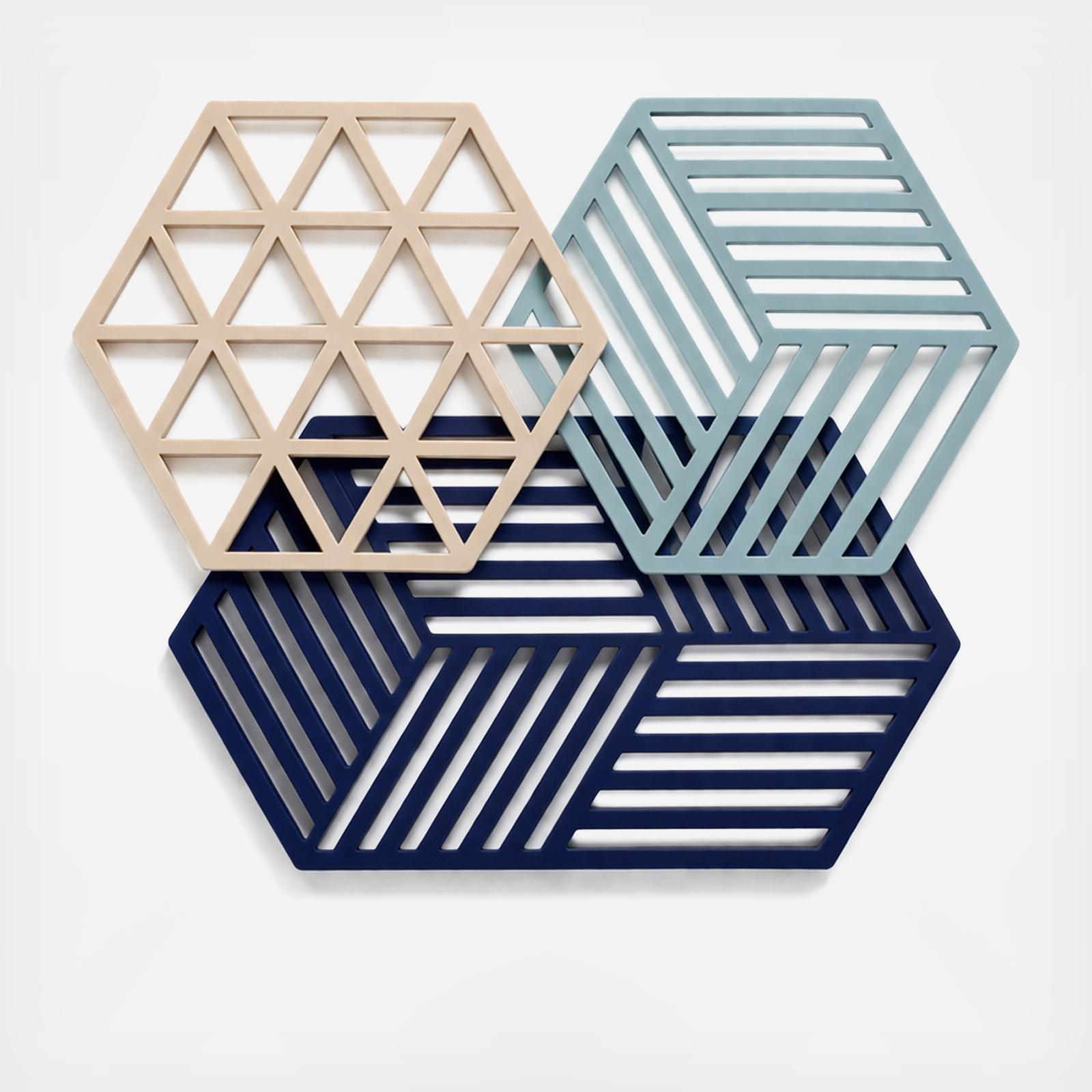 Hexagon & Triangle 3-Piece Trivet Set 3 Hexagon & Triangle 3-Piece Trivet Set