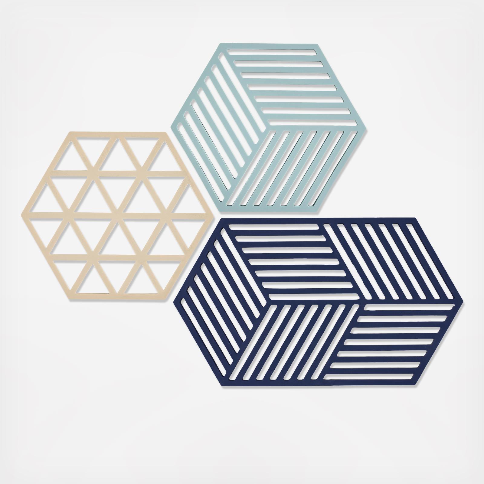 Hexagon & Triangle 3-Piece Trivet Set 2 Hexagon & Triangle 3-Piece Trivet Set