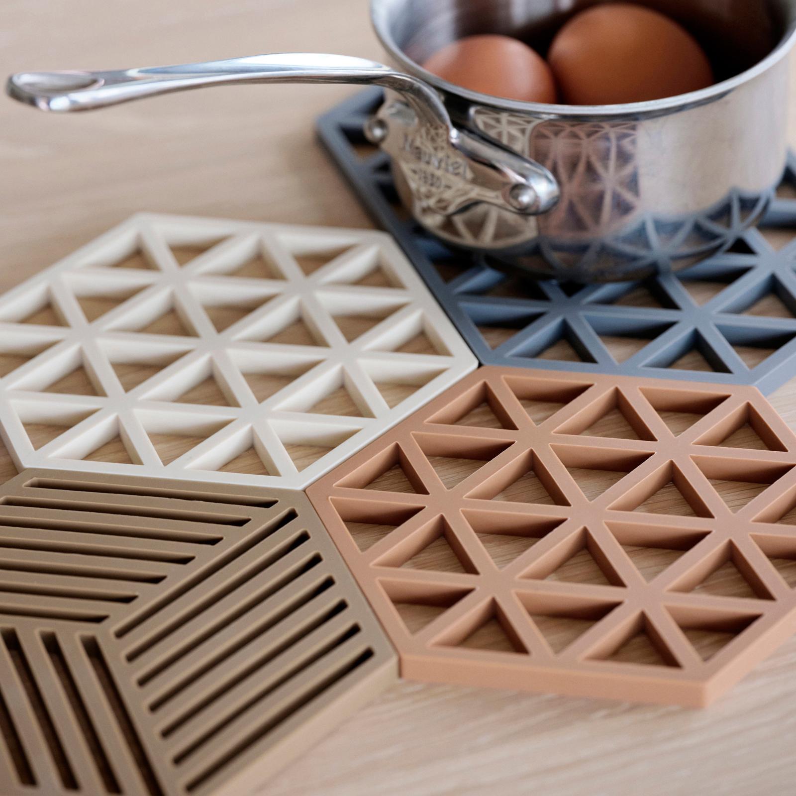 Hexagon & Triangle 3-Piece Trivet Set 4 Hexagon & Triangle 3-Piece Trivet Set