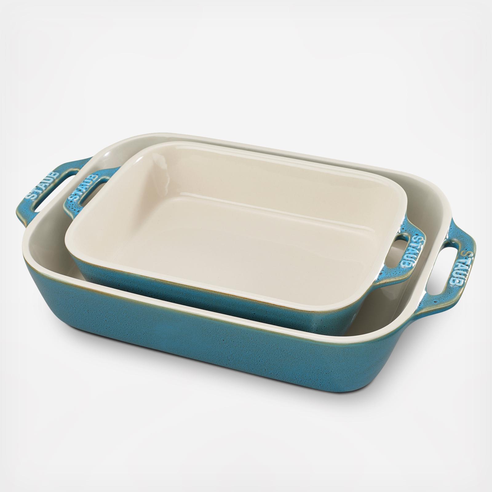 Rustic 2-Piece Rectangular Baking Dish Set 2 Rustic 2-Piece Rectangular Baking Dish Set