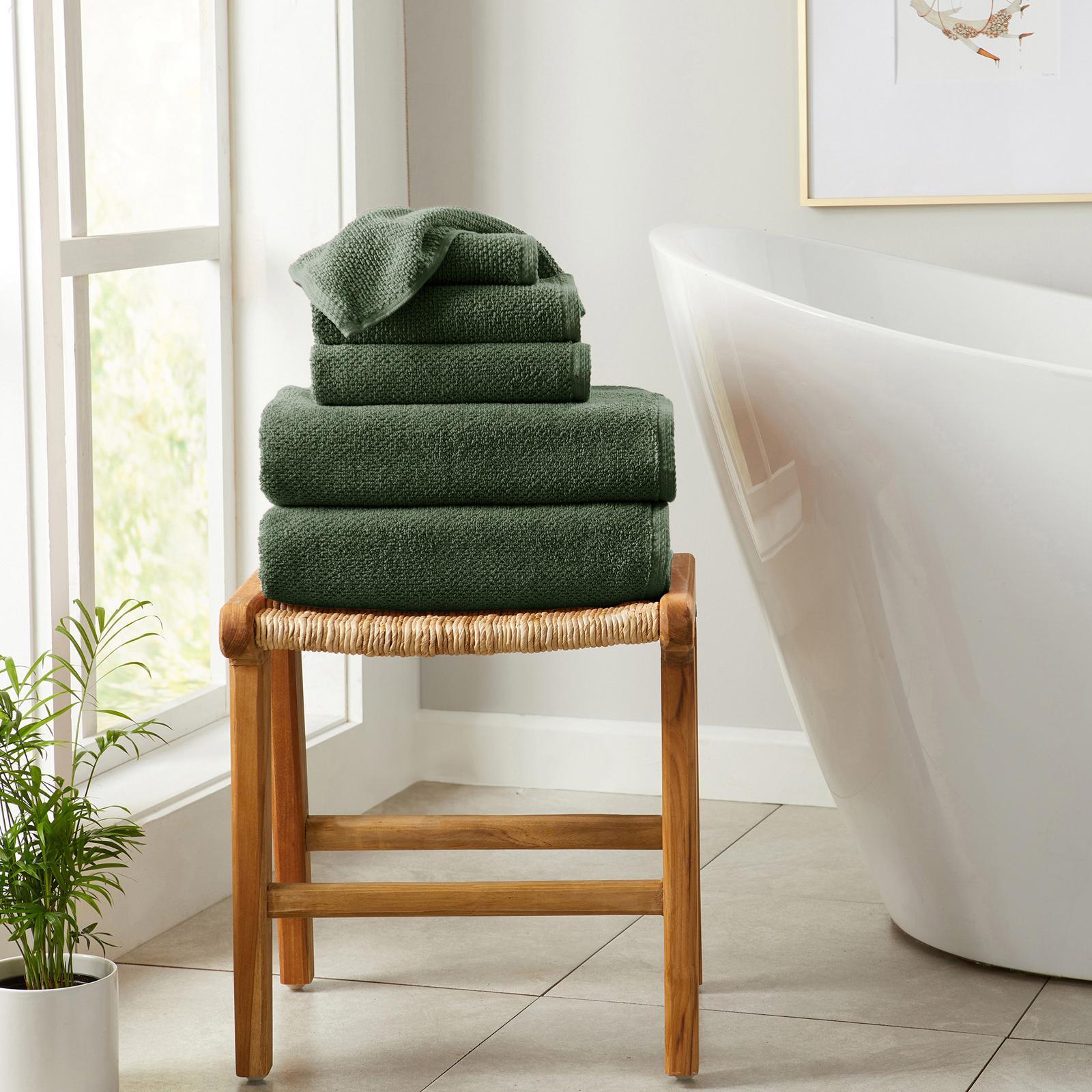 Acacia 6-Piece Cotton Textured Bath Towel Set 9 Acacia 6-Piece Cotton Textured Bath Towel Set