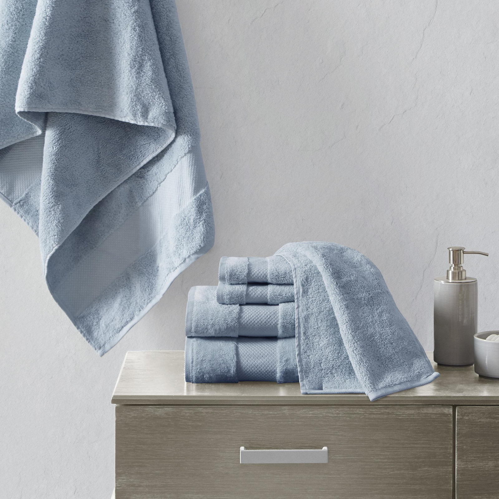 Signature Turkish Cotton 6-Piece Bath Towel Set 5 Signature Turkish Cotton 6-Piece Bath Towel Set
