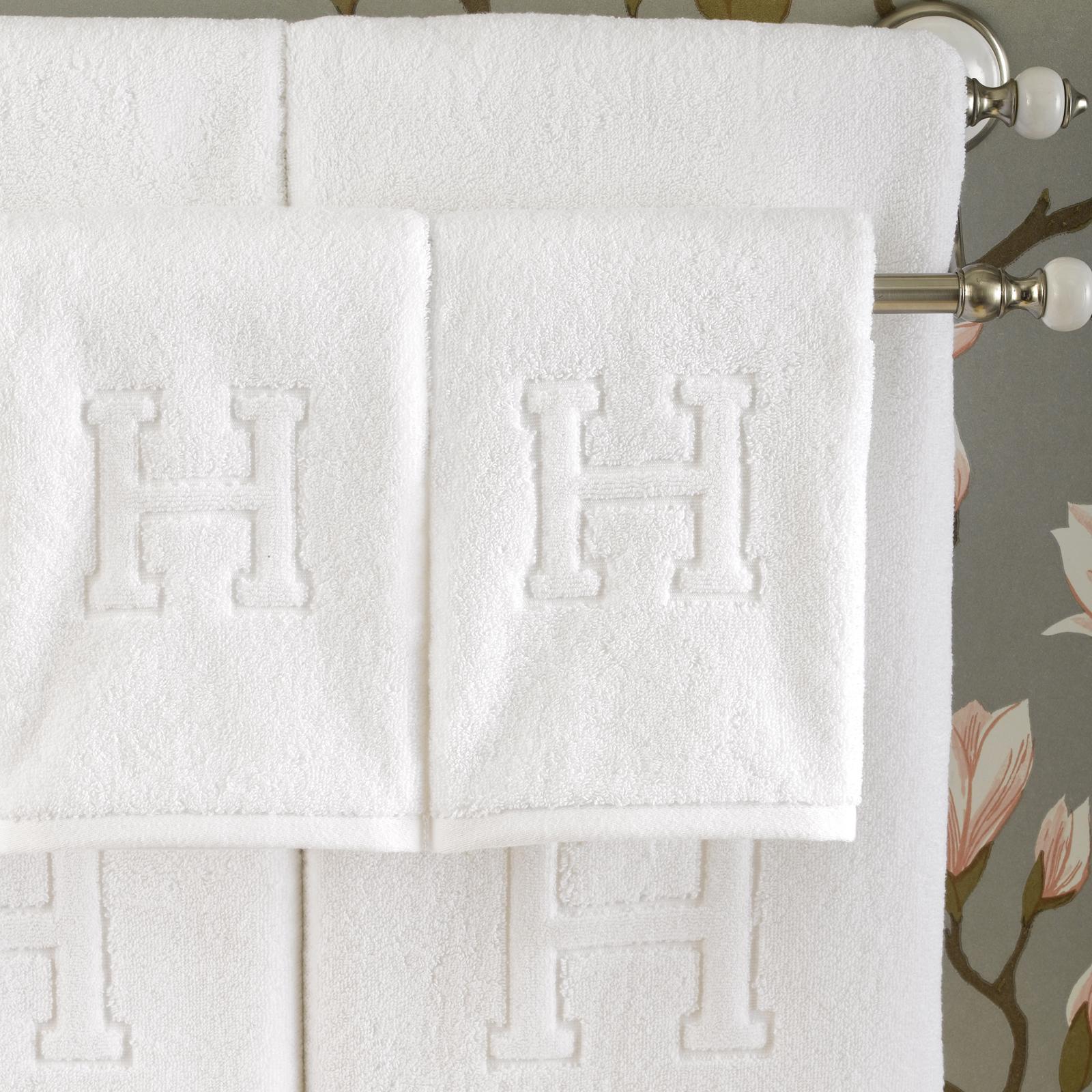 Auberge Monogrammed Hand Towel, Set of 4 1 Auberge Monogrammed Hand Towel, Set of 4