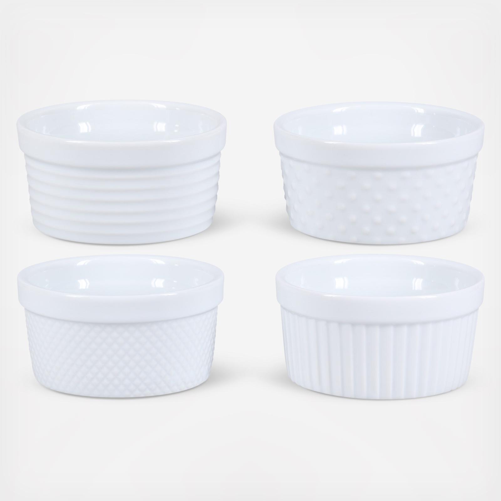 Textured 4-Piece Ramekin Set