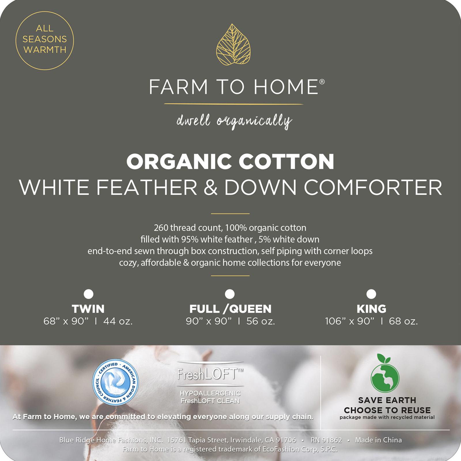 Organic All Season Feather and Down Comforter 8 Organic All Season Feather and Down Comforter