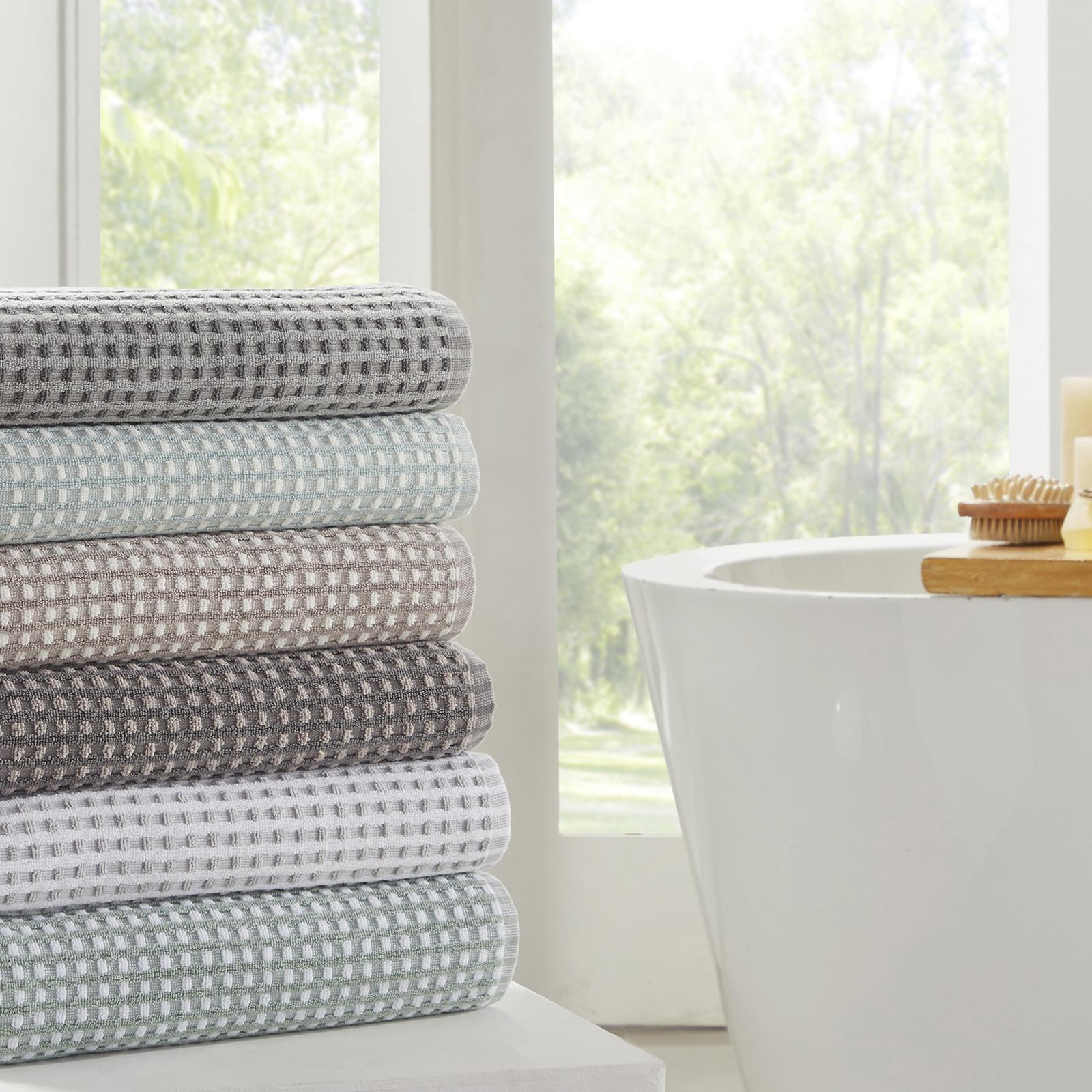Cobblestone 6-Piece Yarn Dyed Jacquard Towel Set 4 Cobblestone 6-Piece Yarn Dyed Jacquard Towel Set