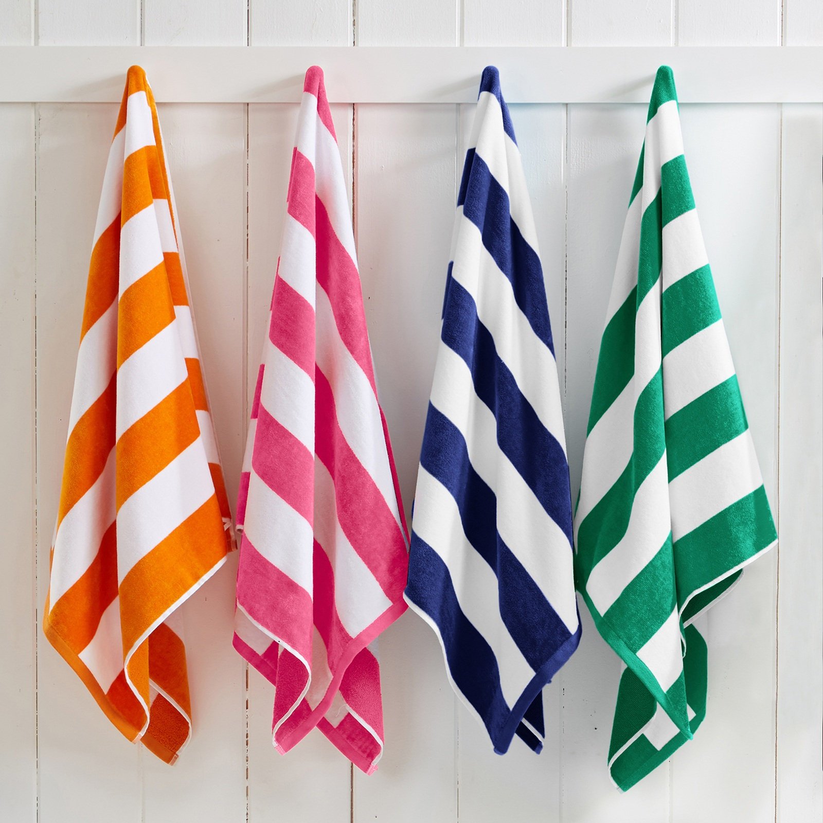 Novia Velour Cabana Stripe Assorted Beach Towel, Set of 4 14 Novia Velour Cabana Stripe Assorted Beach Towel, Set of 4