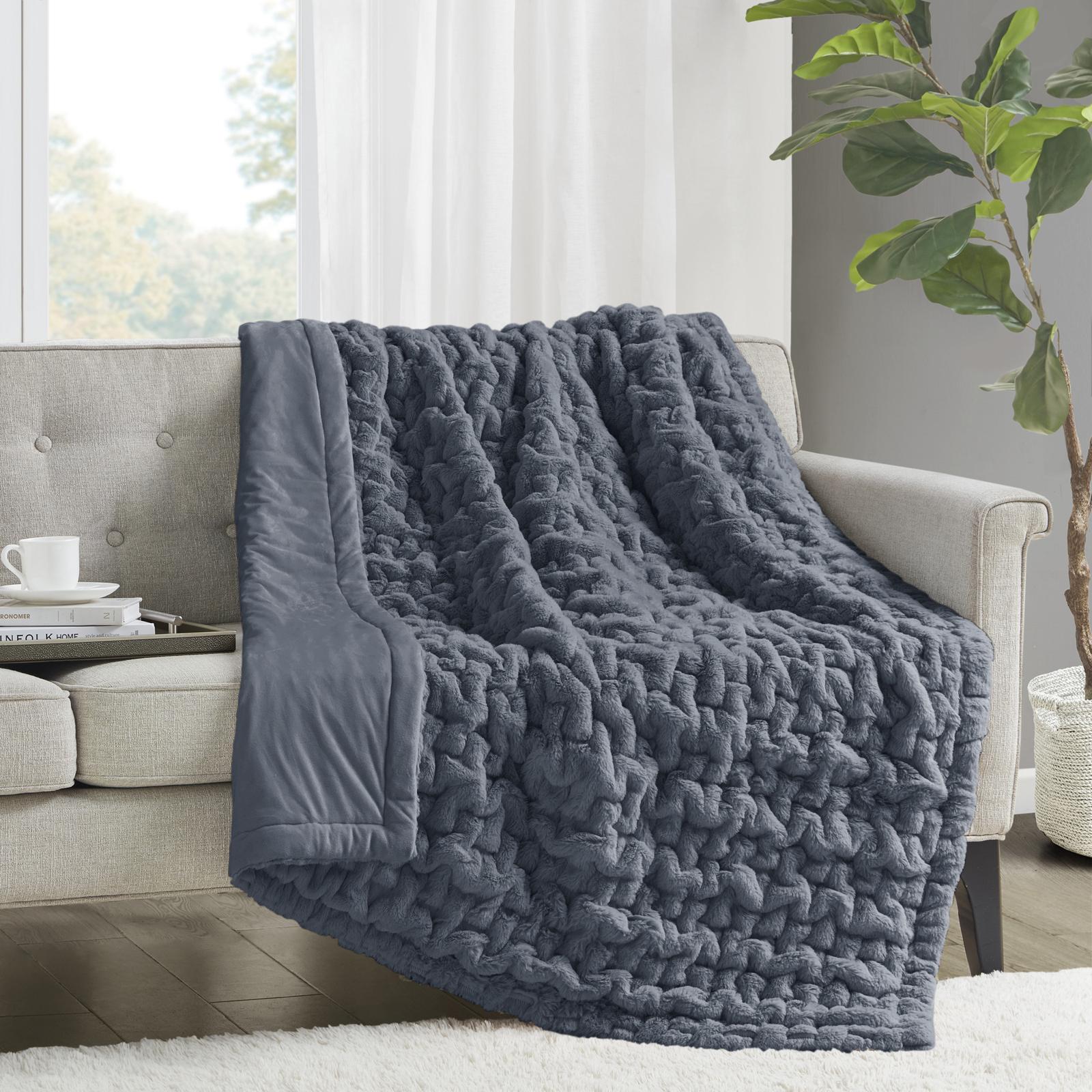 Ruched Fur Throw Blanket 16 Ruched Fur Throw Blanket