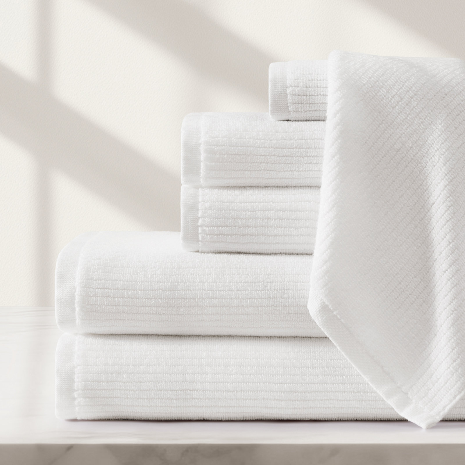 Egyptian Cotton 6-Piece Ribbed Towel Set 11 Egyptian Cotton 6-Piece Ribbed Towel Set