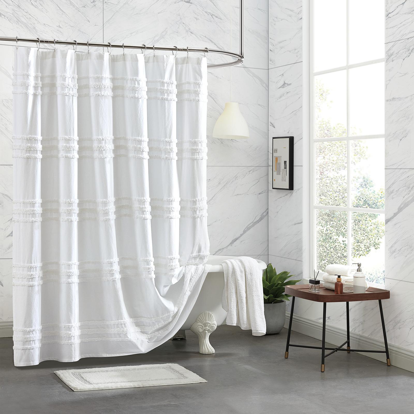 Chenille Stripe Shower Curtain 16 Chenille Stripe Shower Curtain