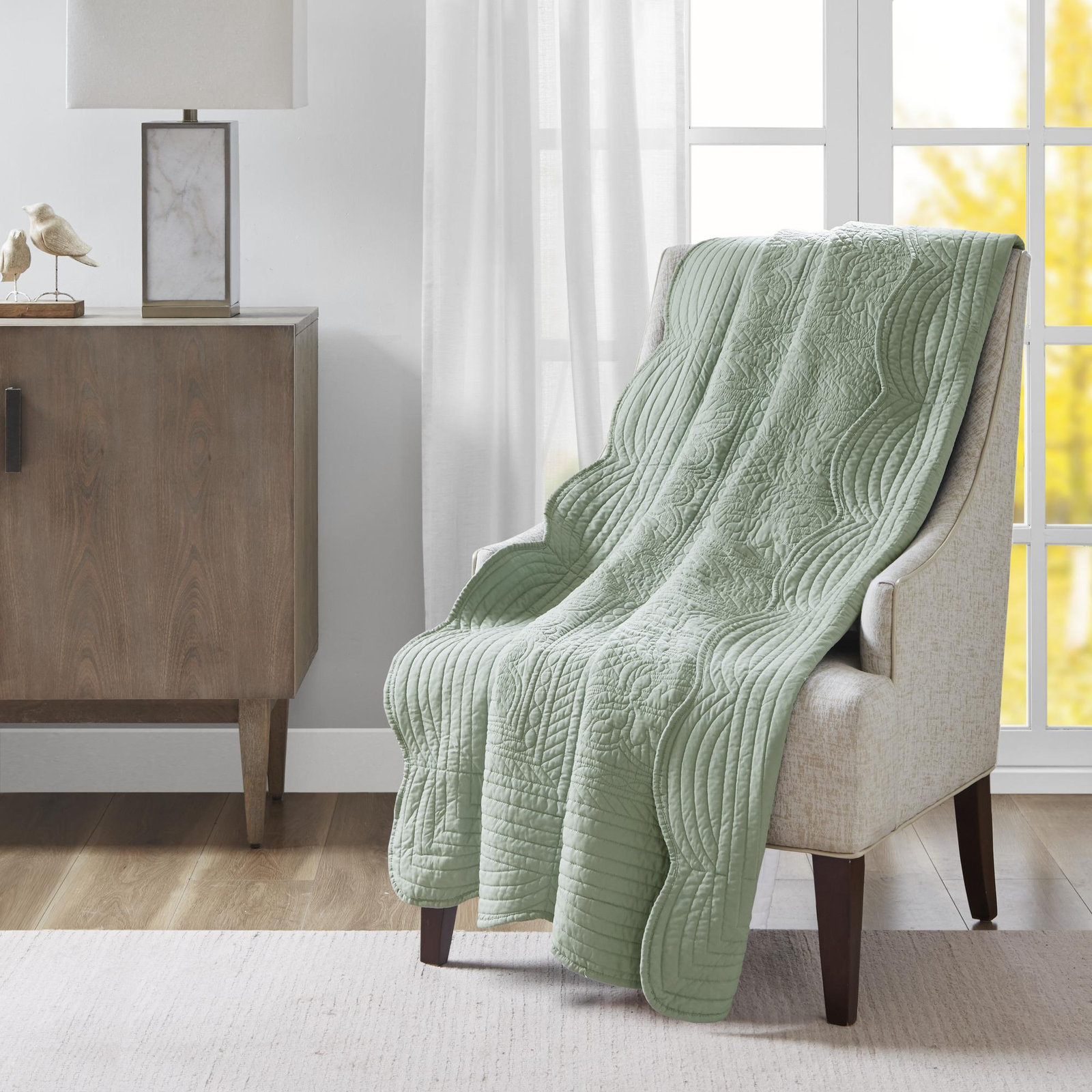 Tuscany Scalloped Edge Oversized Quilted Throw 1 Tuscany Scalloped Edge Oversized Quilted Throw