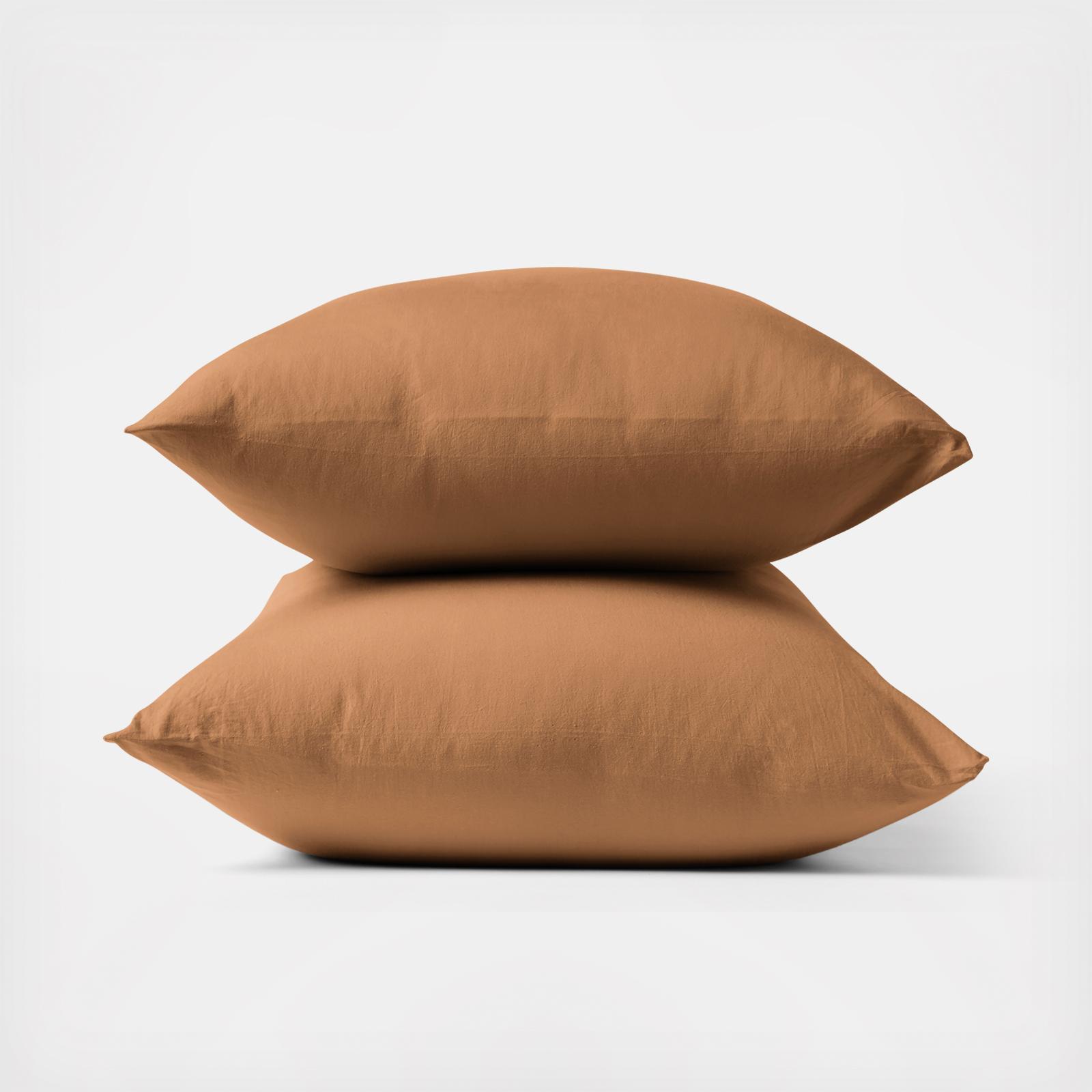 Organic Crinkled Percale Pillowcase, Set of 2 1 Organic Crinkled Percale Pillowcase, Set of 2