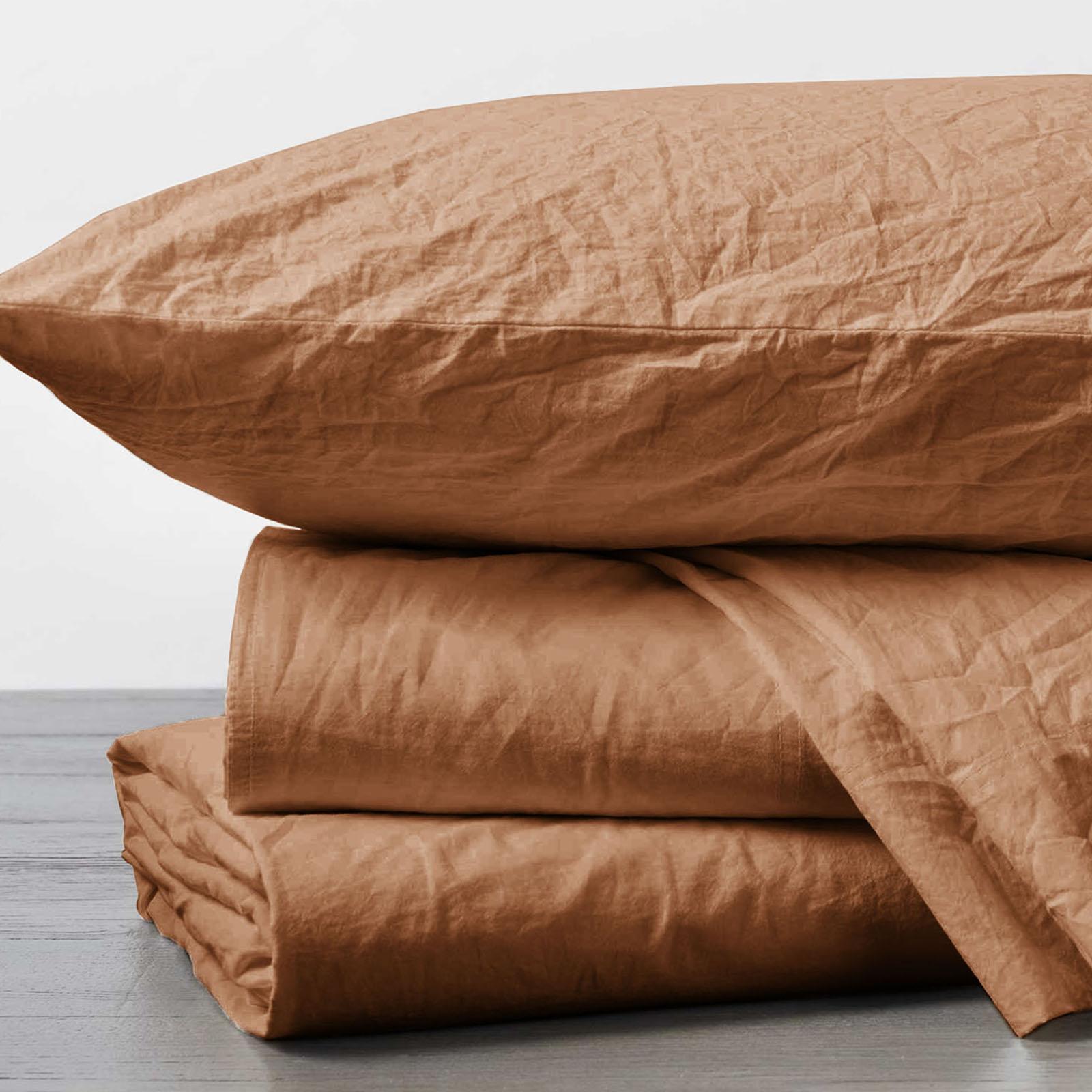 Organic Crinkled Percale Pillowcase, Set of 2 2 Organic Crinkled Percale Pillowcase, Set of 2