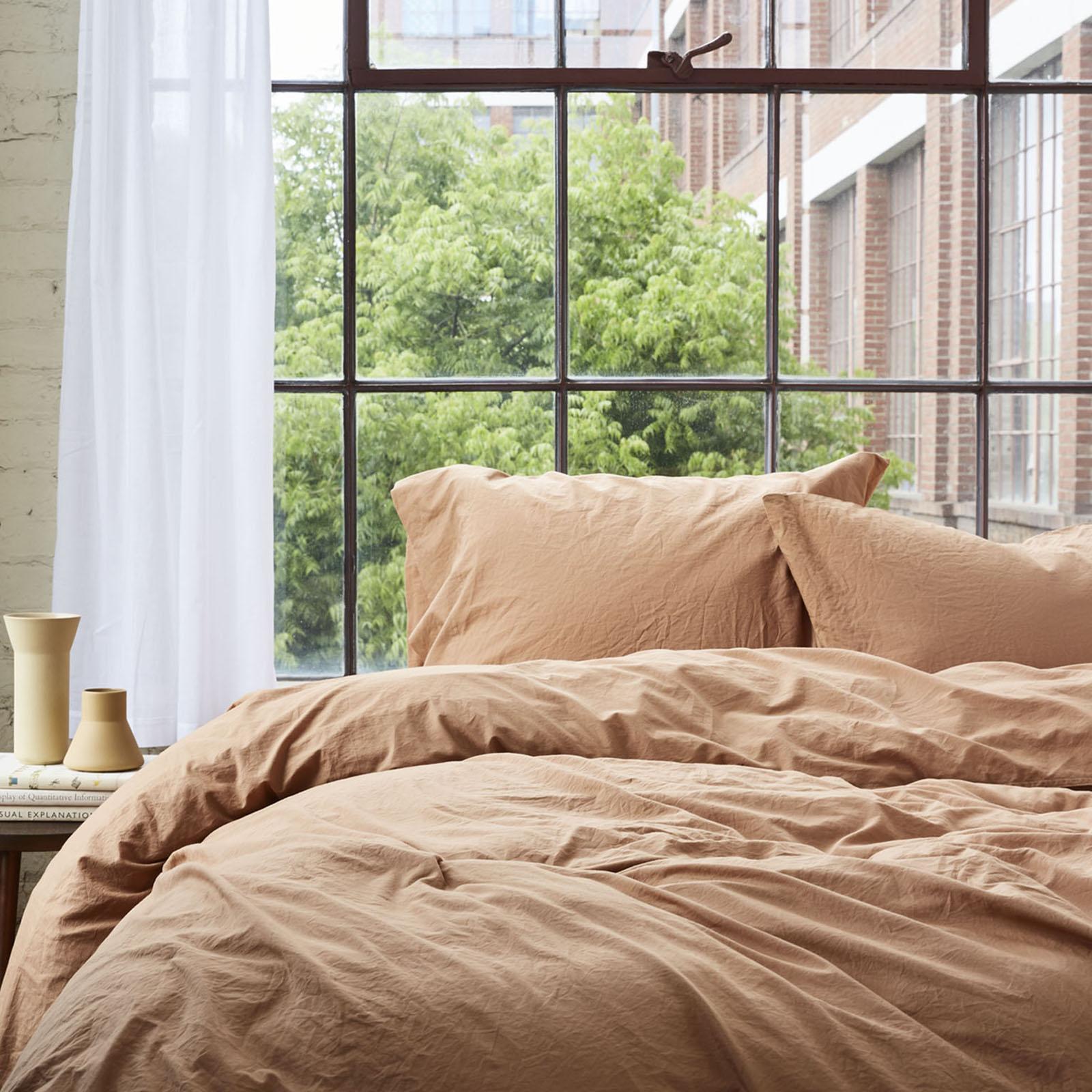 Organic Crinkled Percale Pillowcase, Set of 2 4 Organic Crinkled Percale Pillowcase, Set of 2