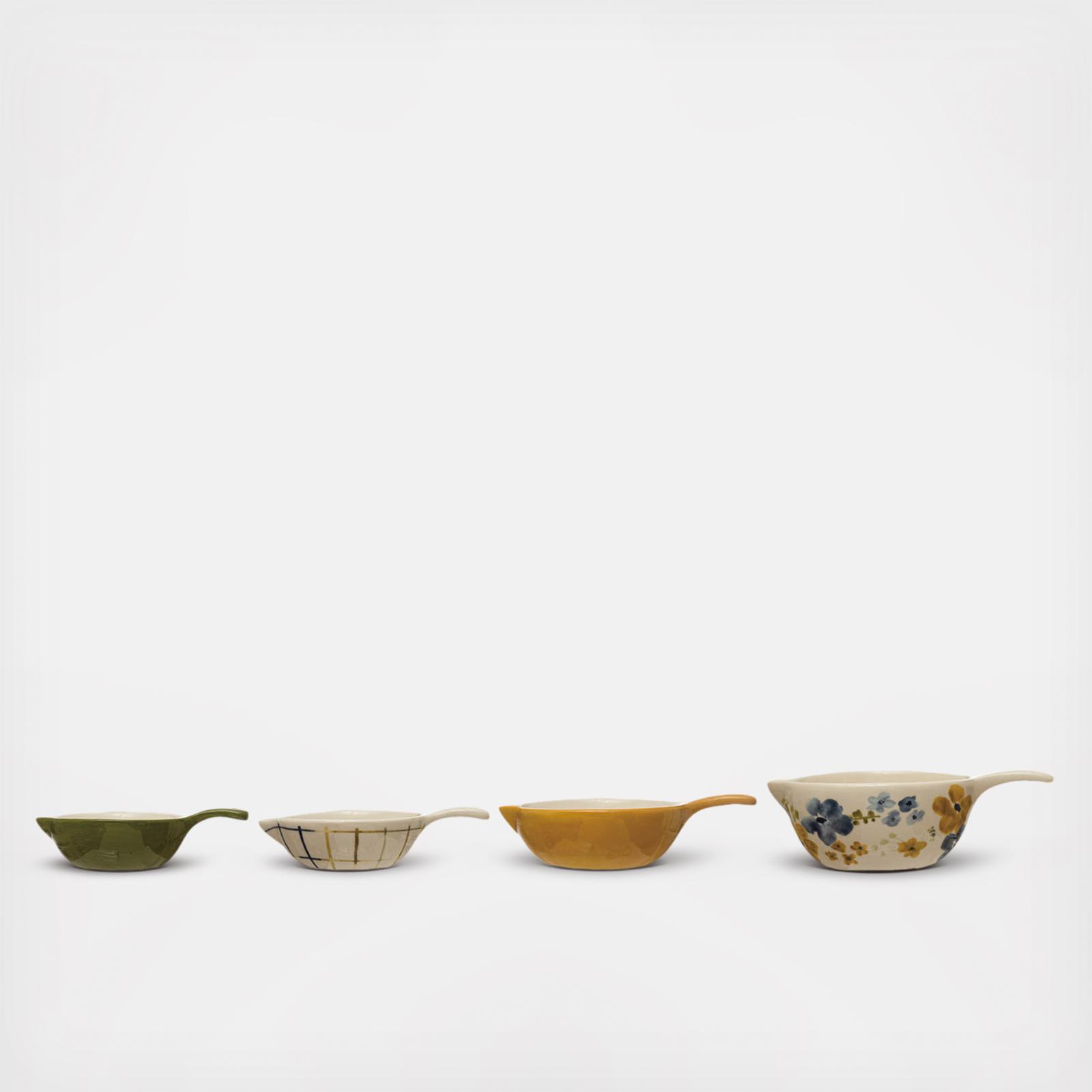 4-Piece Hand-Painted Stoneware Measuring Cup 2 4-Piece Hand-Painted Stoneware Measuring Cup
