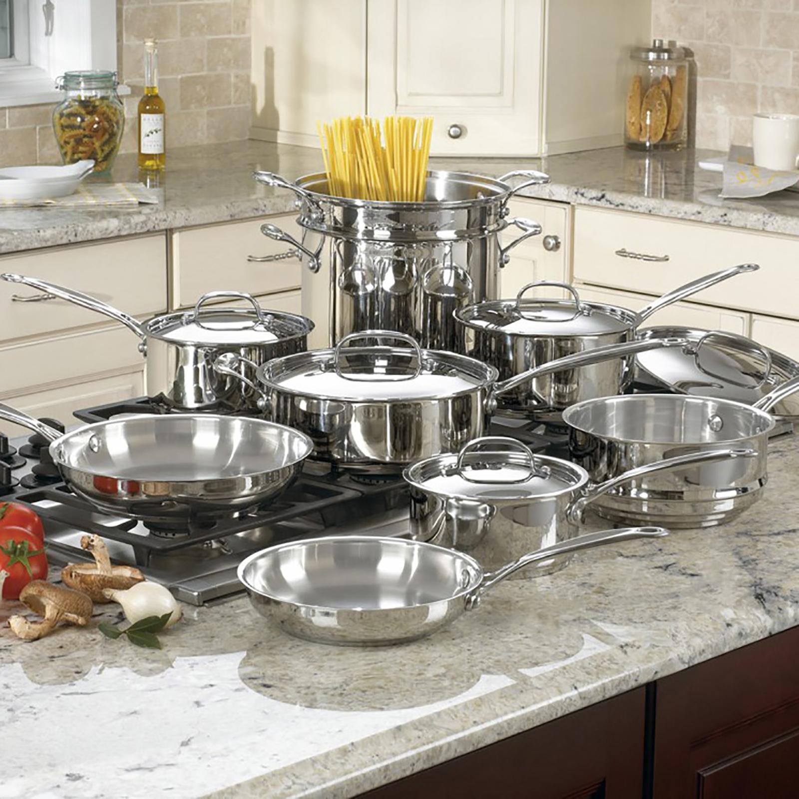 Chef's Classic Stainless 14-Piece Cookware Essentials Set 77-14N