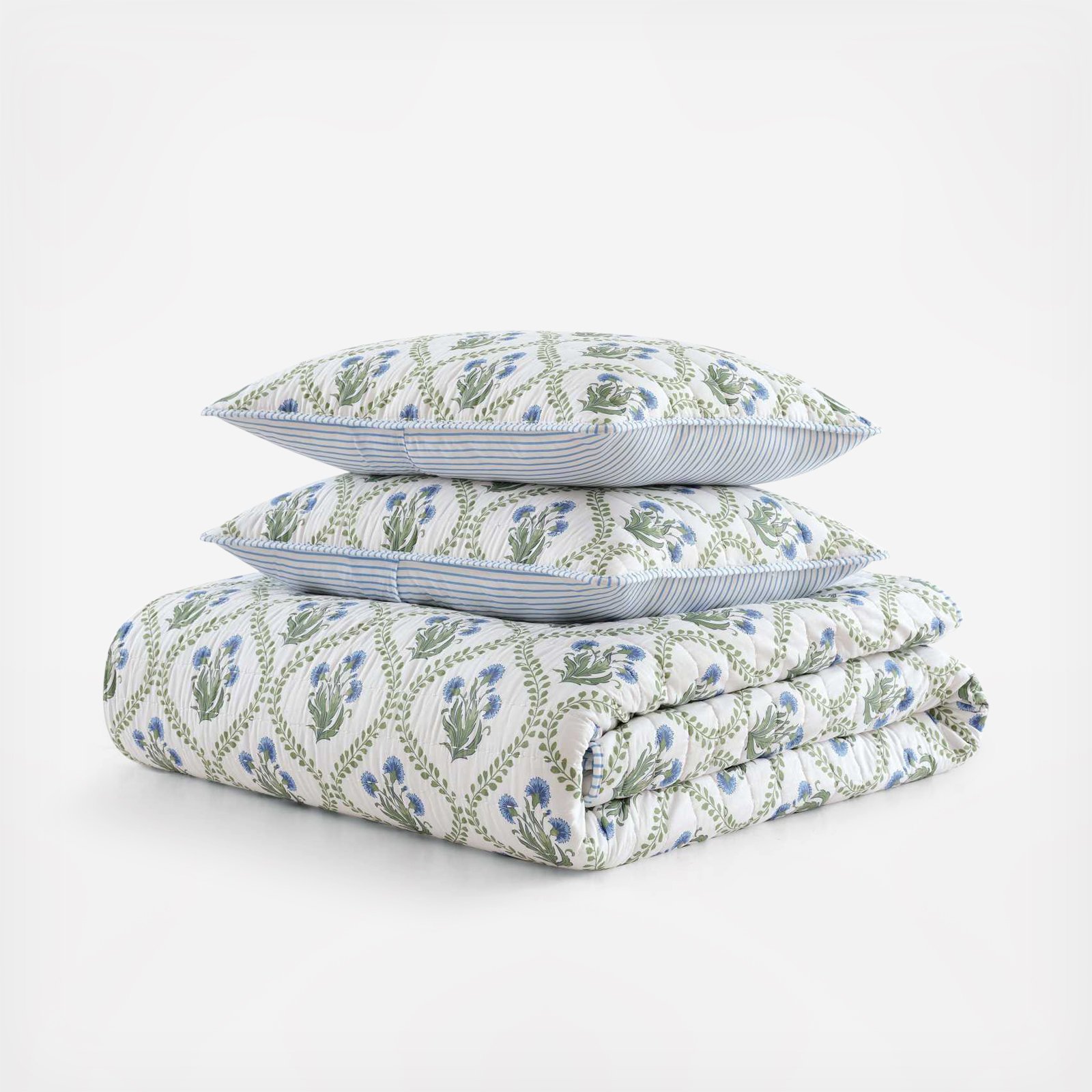 Chloe Cotton Percale 3-Piece Quilt Set 2 Chloe Cotton Percale 3-Piece Quilt Set