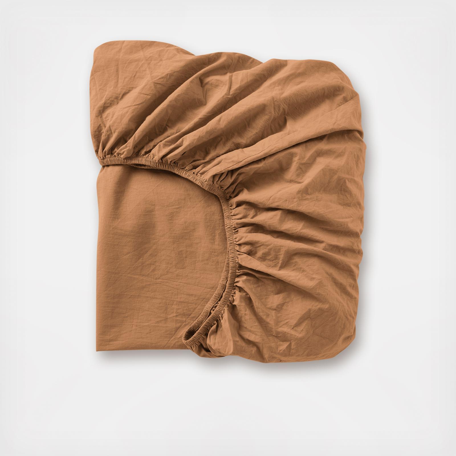 Organic Crinkled Percale Fitted Sheet 1 Organic Crinkled Percale Fitted Sheet