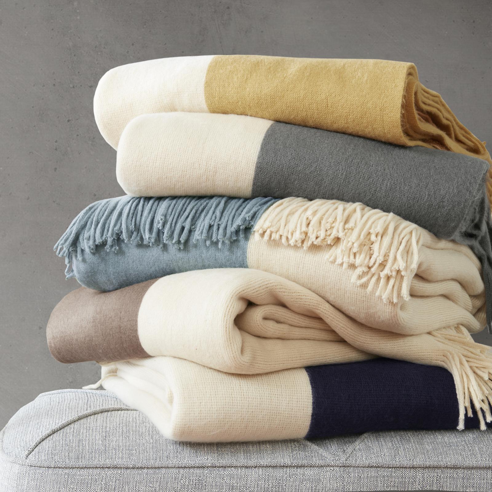 Stockholm Color Block Faux Cashmere Throw Blanket 2 Stockholm Color Block Faux Cashmere Throw Blanket