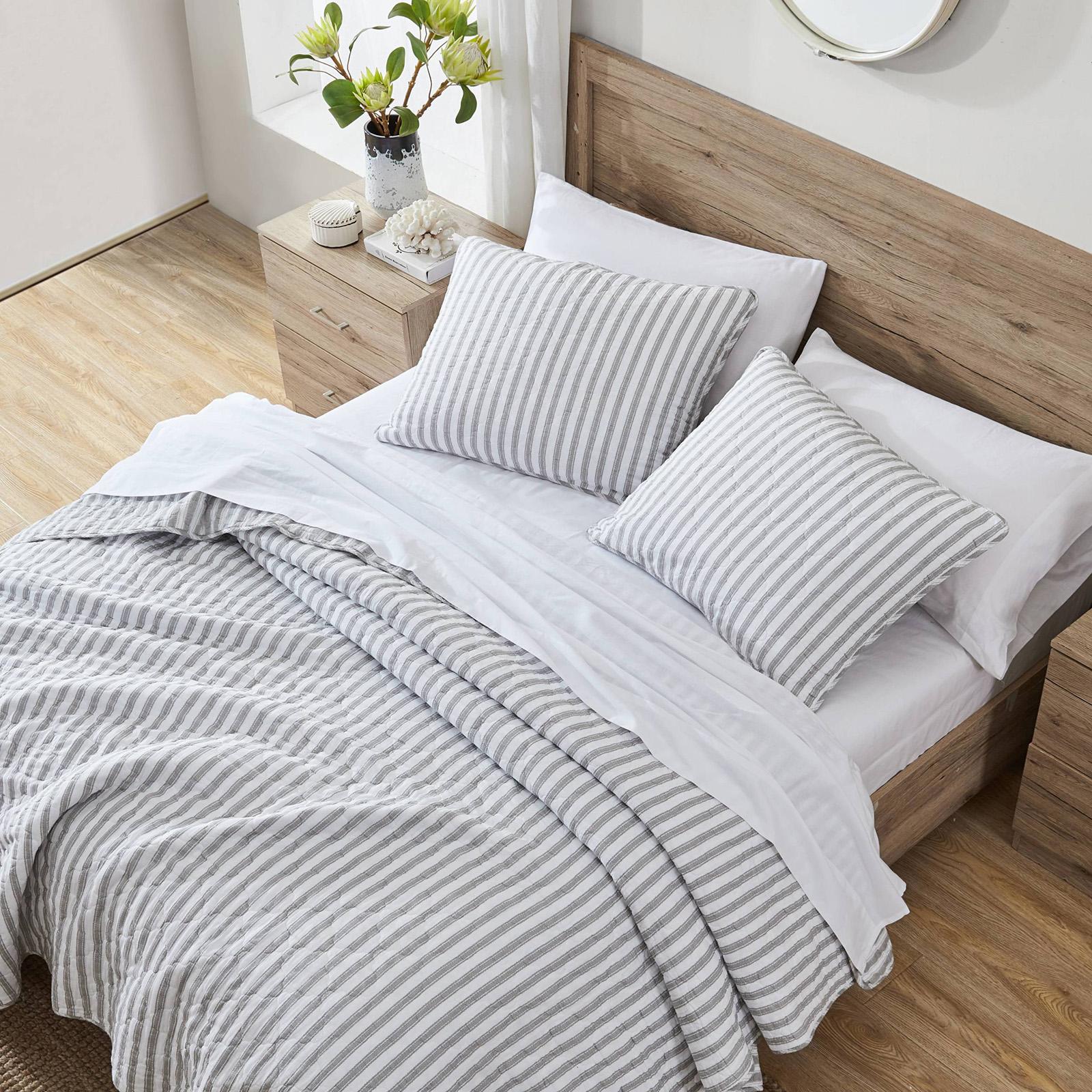 Willow Way Ticking Stripe 3-Piece Reversible Quilt Set 11 Willow Way Ticking Stripe 3-Piece Reversible Quilt Set