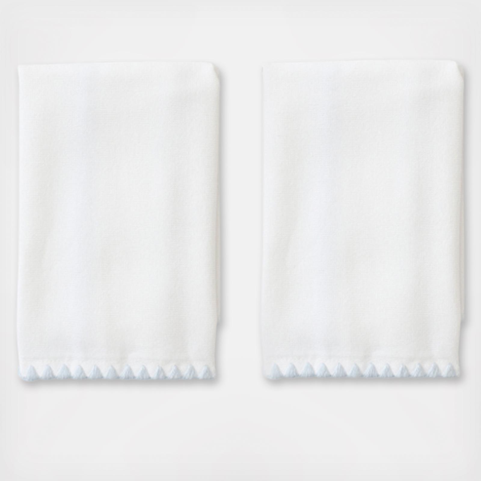 Shell Stitched Edge Powder Bath Towel, Set of 2 1 Shell Stitched Edge Powder Bath Towel, Set of 2