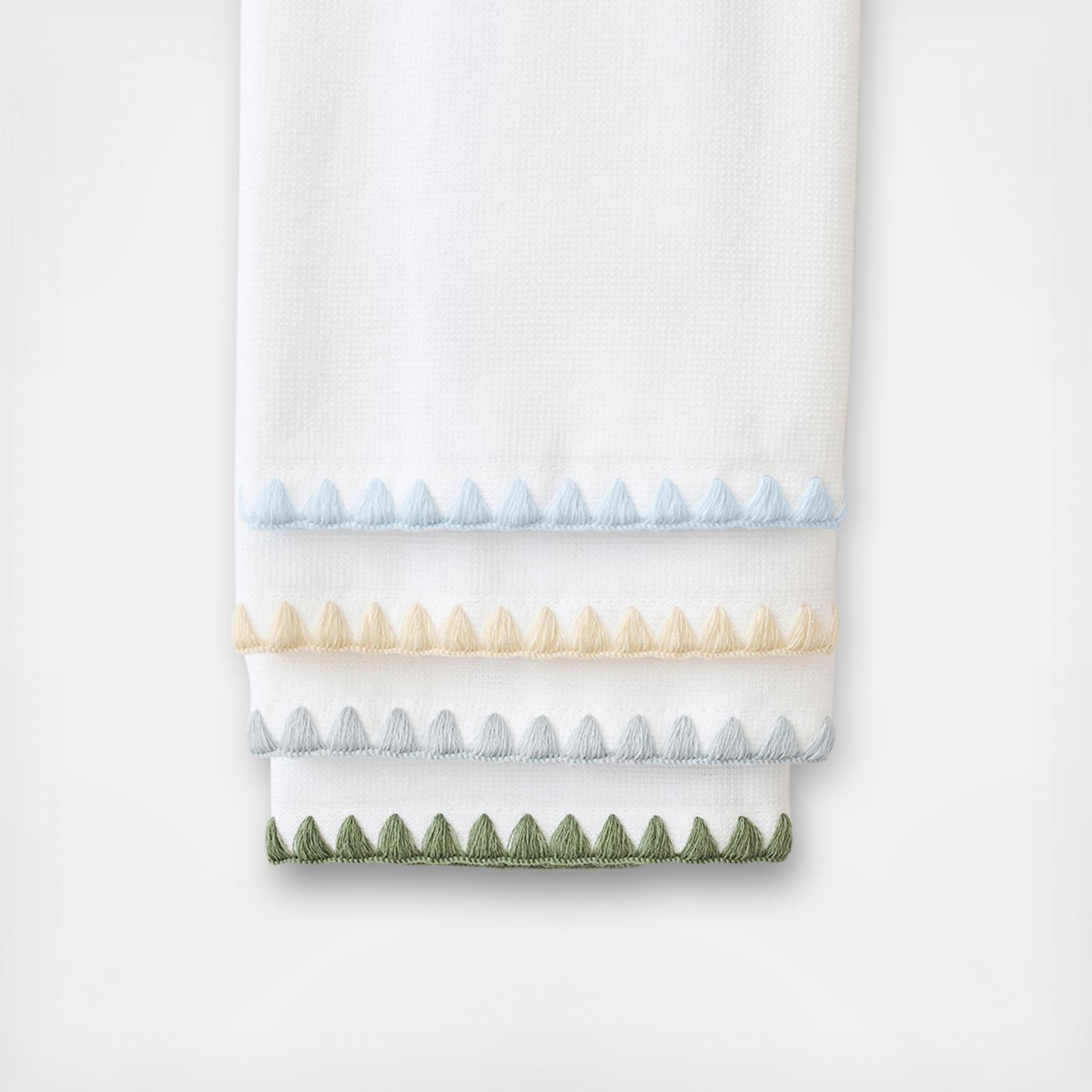 Shell Stitched Edge Powder Bath Towel, Set of 2 4 Shell Stitched Edge Powder Bath Towel, Set of 2