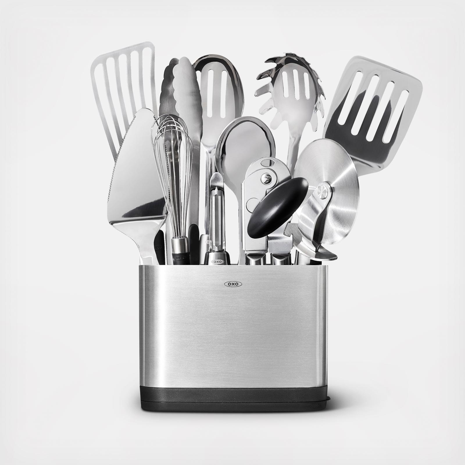 Steel 15-Piece Utensil Set 7 Steel 15-Piece Utensil Set