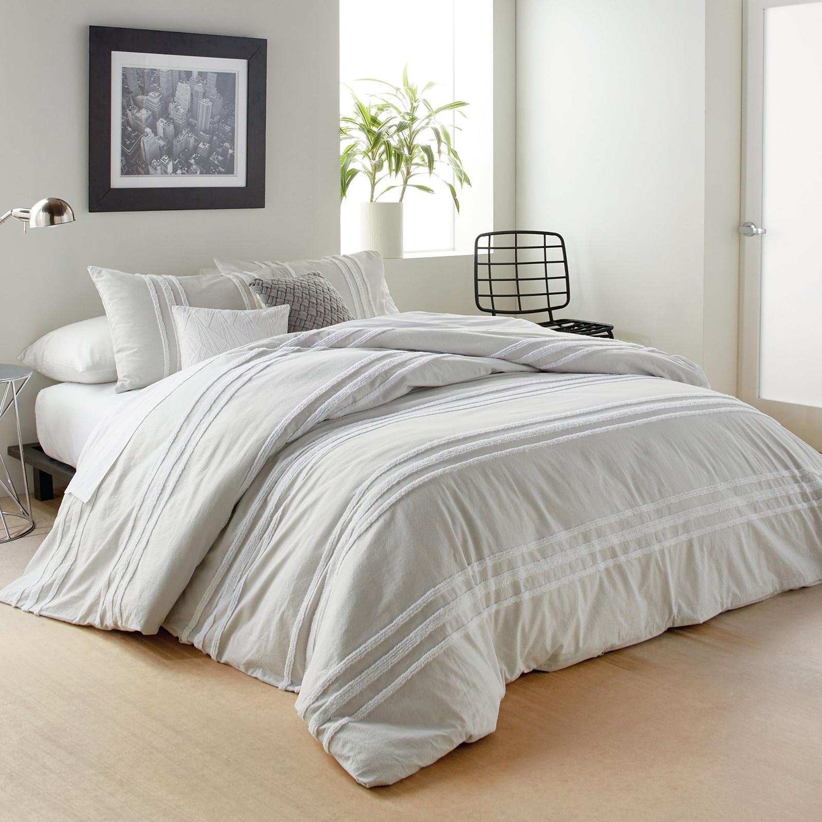 Chenille Stripe Cotton 3-Piece Comforter Set 5 Chenille Stripe Cotton 3-Piece Comforter Set