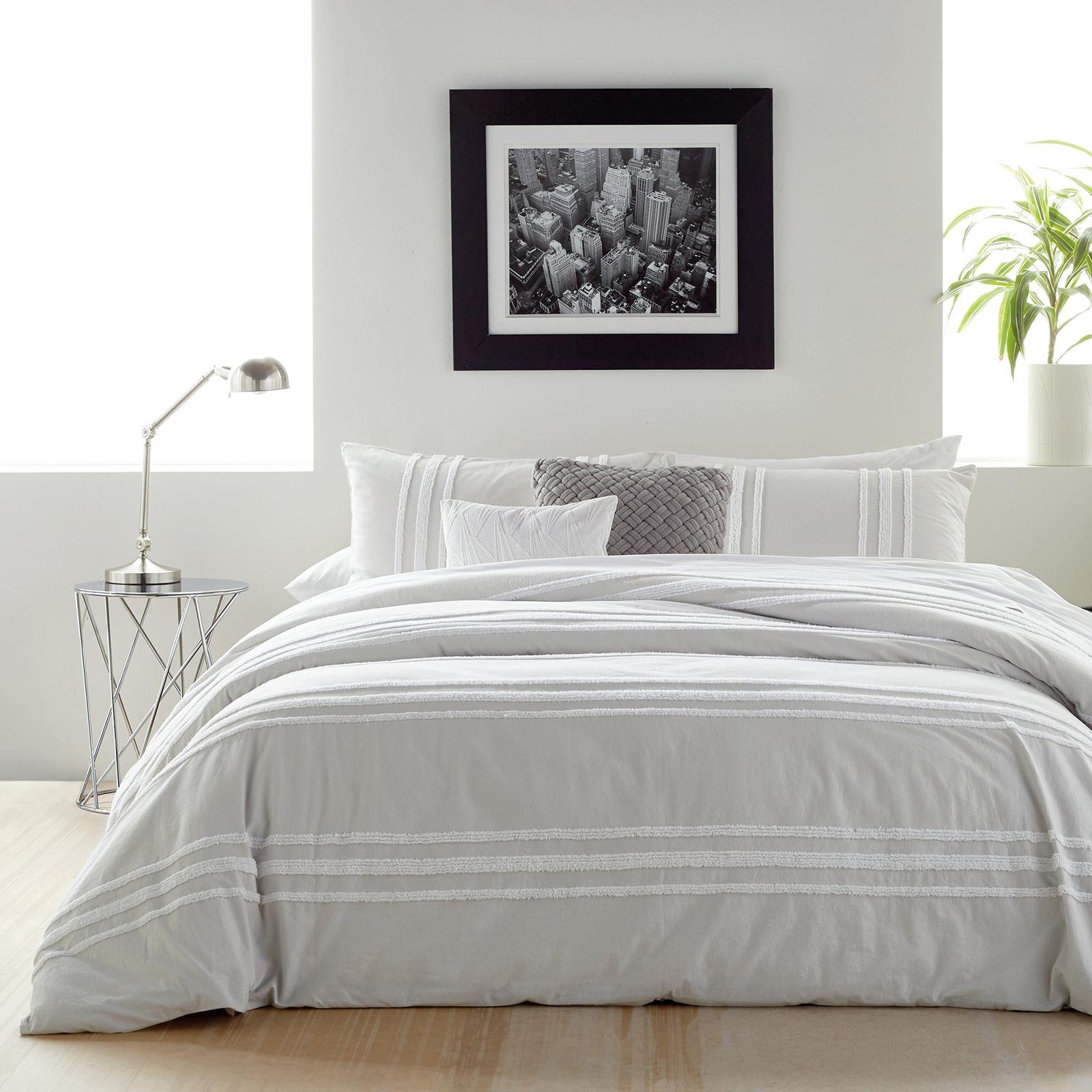 Chenille Stripe Cotton 3-Piece Comforter Set 6 Chenille Stripe Cotton 3-Piece Comforter Set