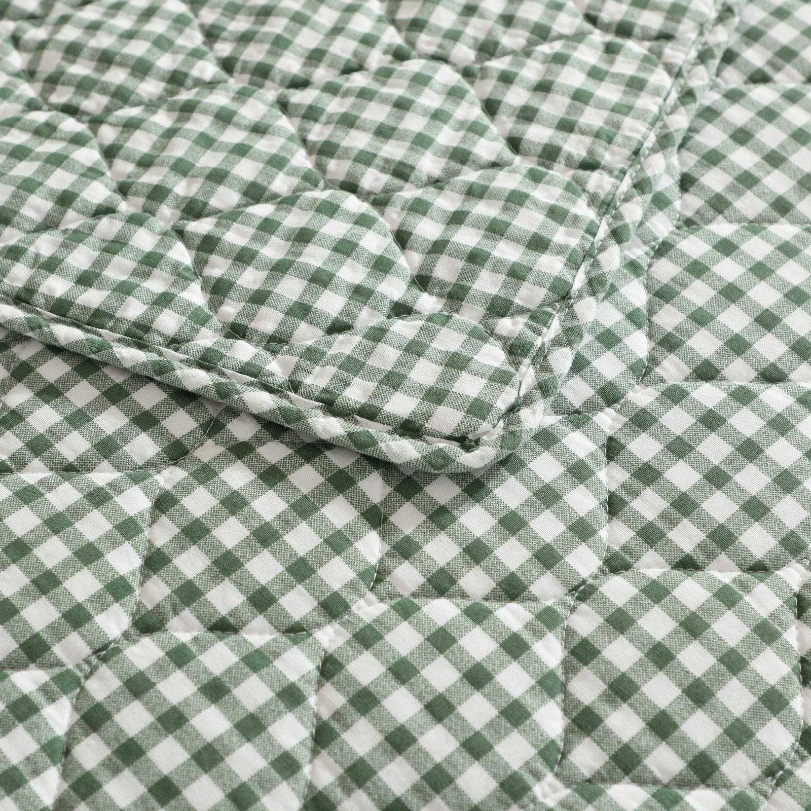 Gracies Gingham Cotton 3-Piece Quilt Set 6 Gracies Gingham Cotton 3-Piece Quilt Set