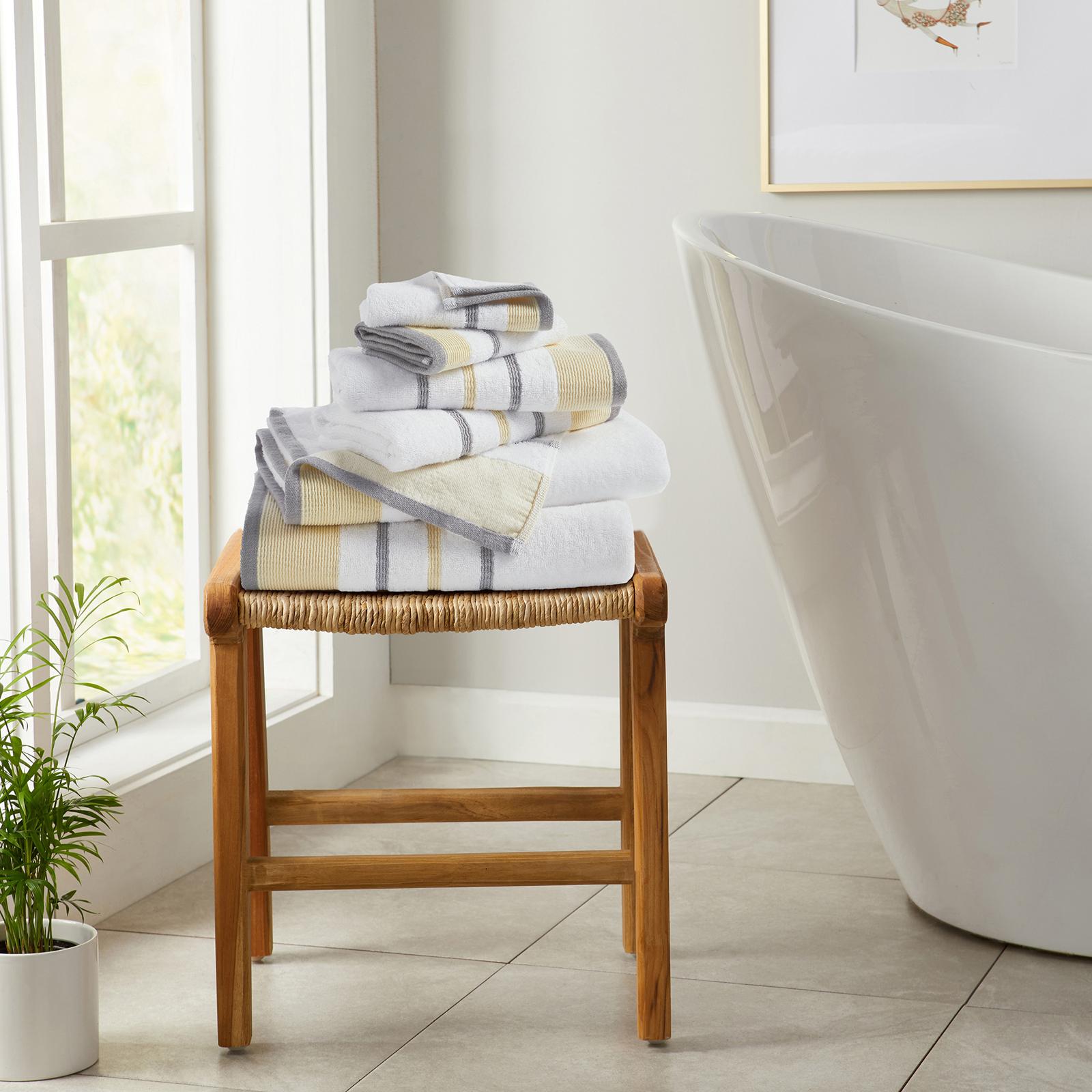 Noelle 6-Piece Cotton Stripe Bath Towel Set